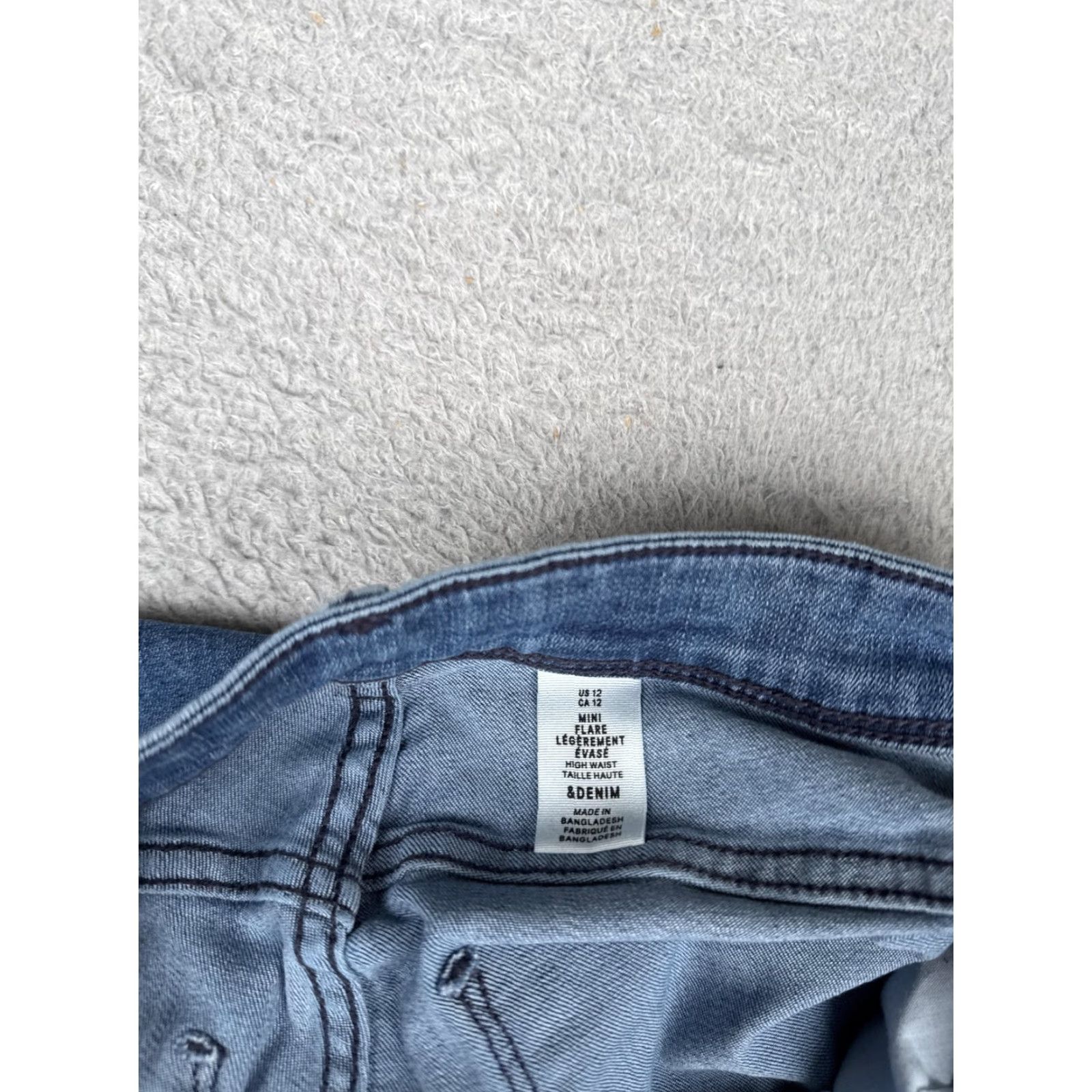 Denime &Denim Flare Jeans Womens 12 Blue Medium Wash High Rise Stretch Denim 32x32 Jeans Size 34" / US 12 / IT 48 - 6 Thumbnail