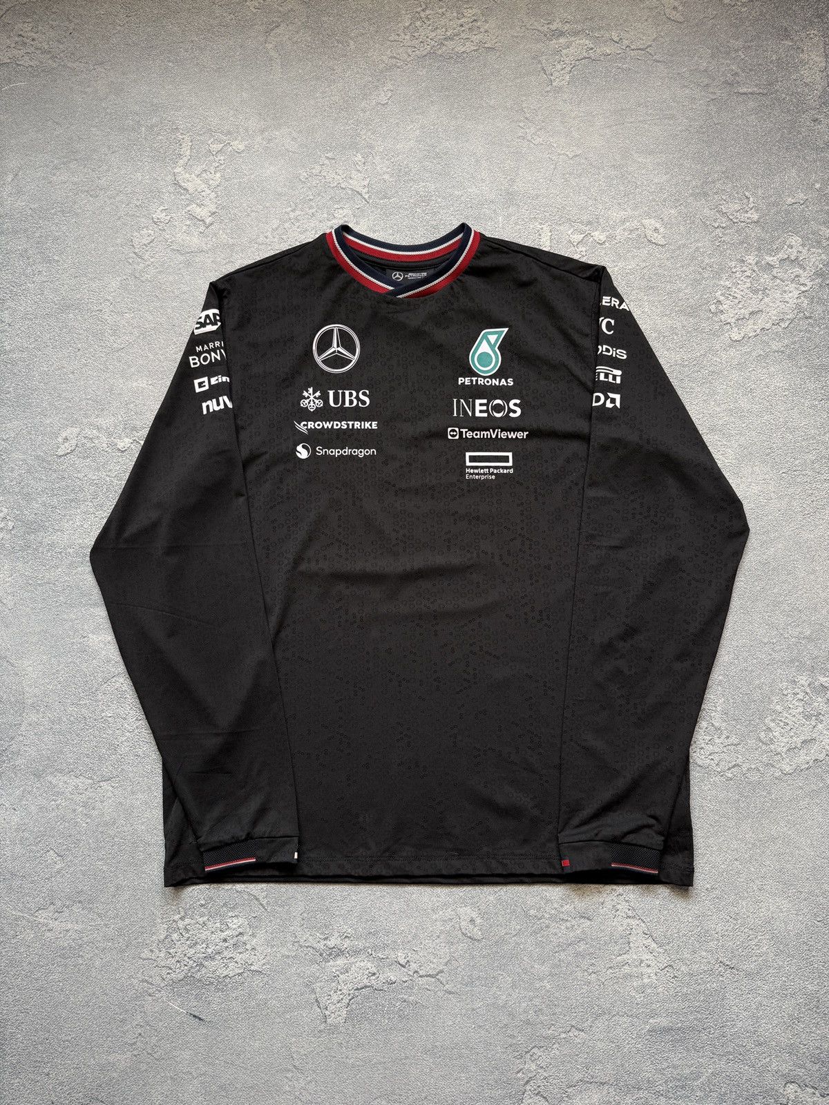 Maglietta Ufficiale Mercedes-AMG Petronas F1 Per Bambini: T-shirt In Cotone Biologico Con Logo Grande, Blu Oltremare, Taglia 152 - 2