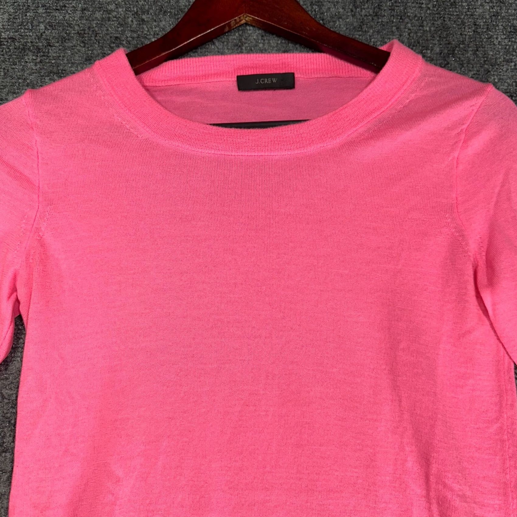 J.Crew J.CREW Sweater Women XS Pink Cotton Long Sleeve Ribbed Hem Pullover Crewneck Knit Top Short Description Size XS / US 0-2 / IT 36-38 - 4 Thumbnail