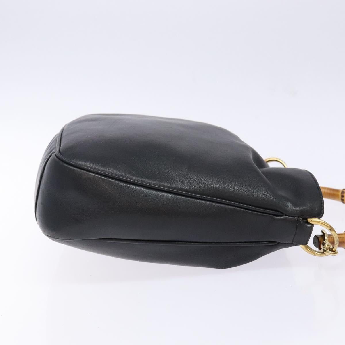 Gucci GUCCI Bamboo Hand Bag Leather Black Gold 001 1998 001 1998 Size ONE SIZE - 4 Thumbnail
