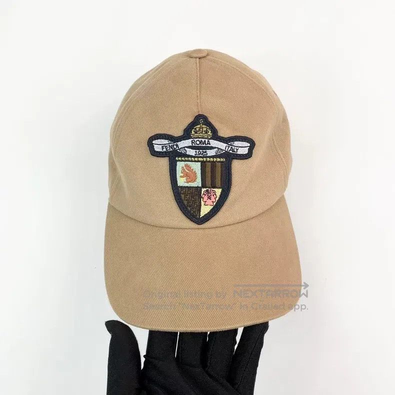Fendi Fendi size 59 Cotton Shield Logo Baseball Cap 59cm Size ONE SIZE - 3 Thumbnail