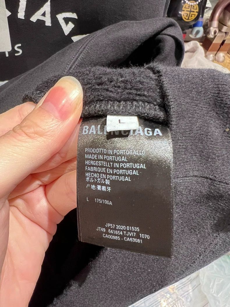 Balenciaga Balenciaga Black Running Round Neck Hoodie Size L Size US L / EU 52-54 / 3 - 3 Thumbnail