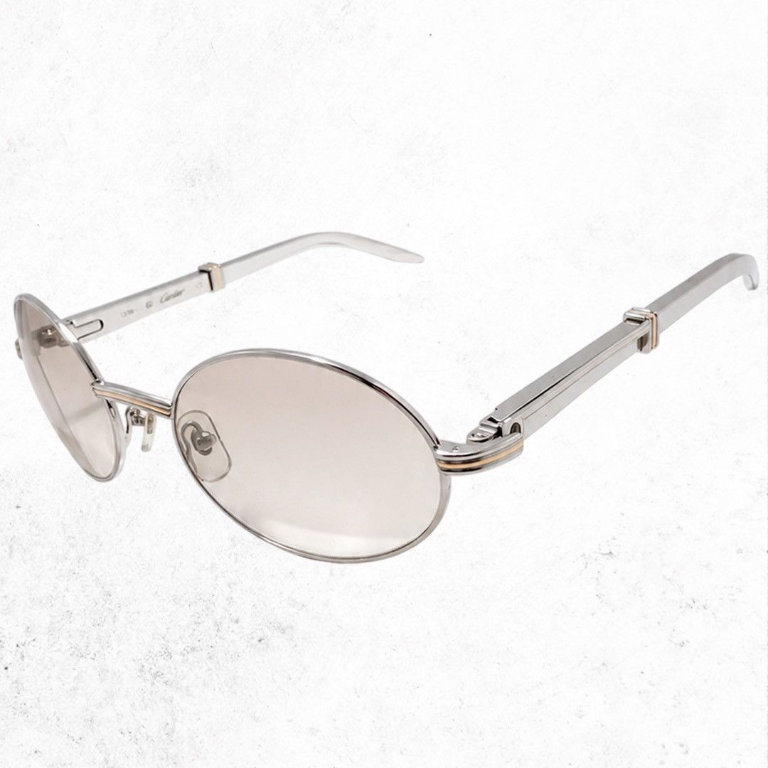 Cartier Cartier Paris 135b Sunglasses Silver Oval Frame Tinted Lenses Size ONE SIZE - 2 Thumbnail
