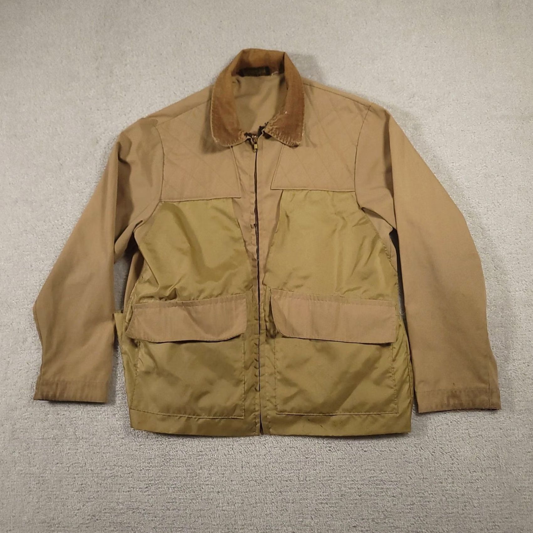 Olive VINTAGE Charles Mly Jacket Mens Medium Tan Olive Field Hunting Quilted Corduroy Collar Size US M / EU 48-50 / 2 - 2 Thumbnail