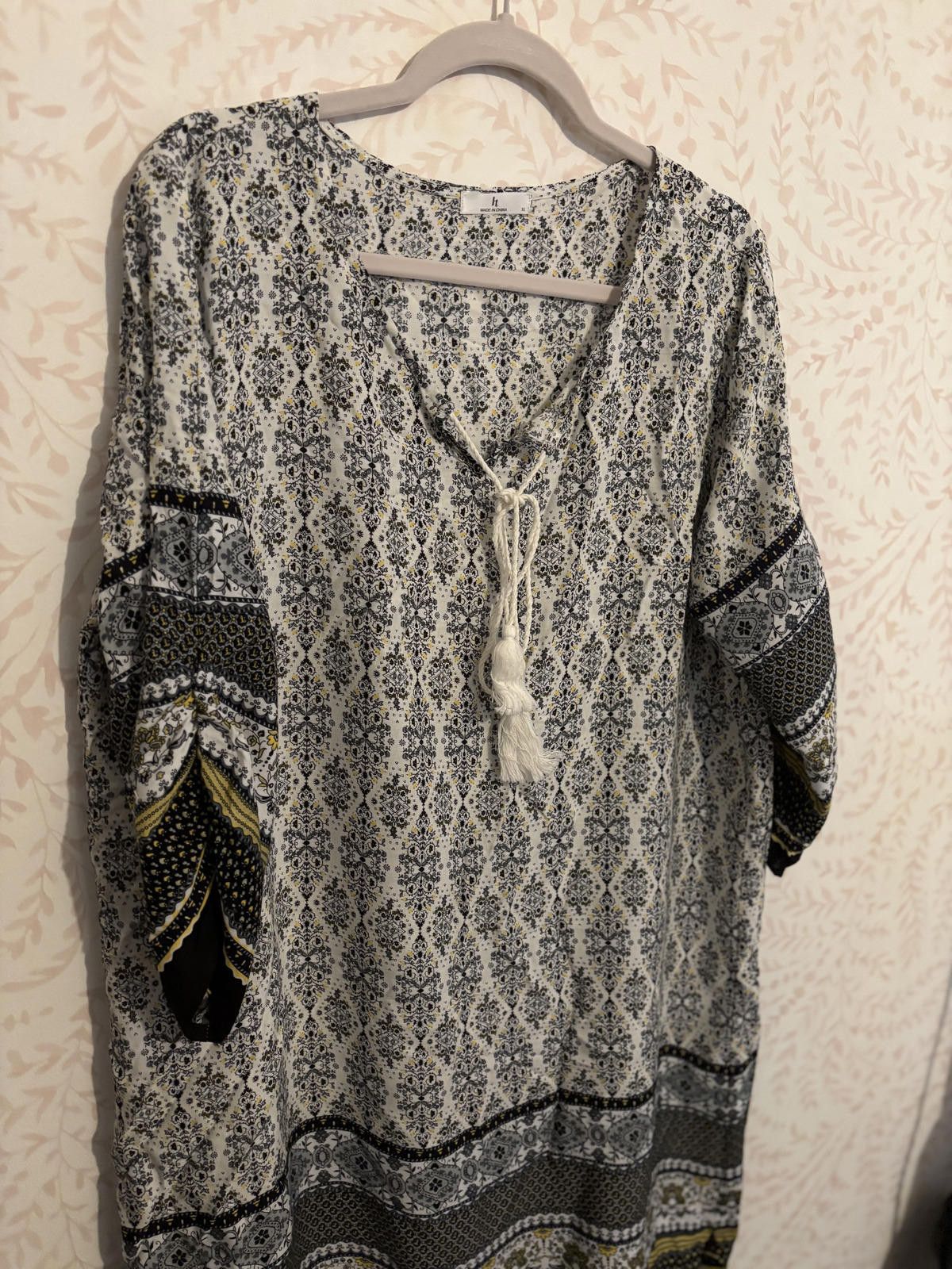 Other IT Bohemian Style Long Sleeve Dress with Tassel Tie Size XL / US 12-14 / IT 48-50 - 3 Thumbnail