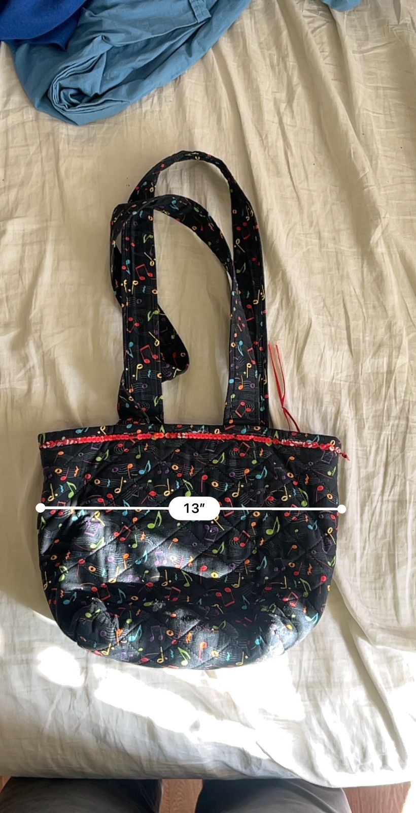 Homemade Vintage Homemade Music Note Tote Bag Size ONE SIZE - 7 Thumbnail