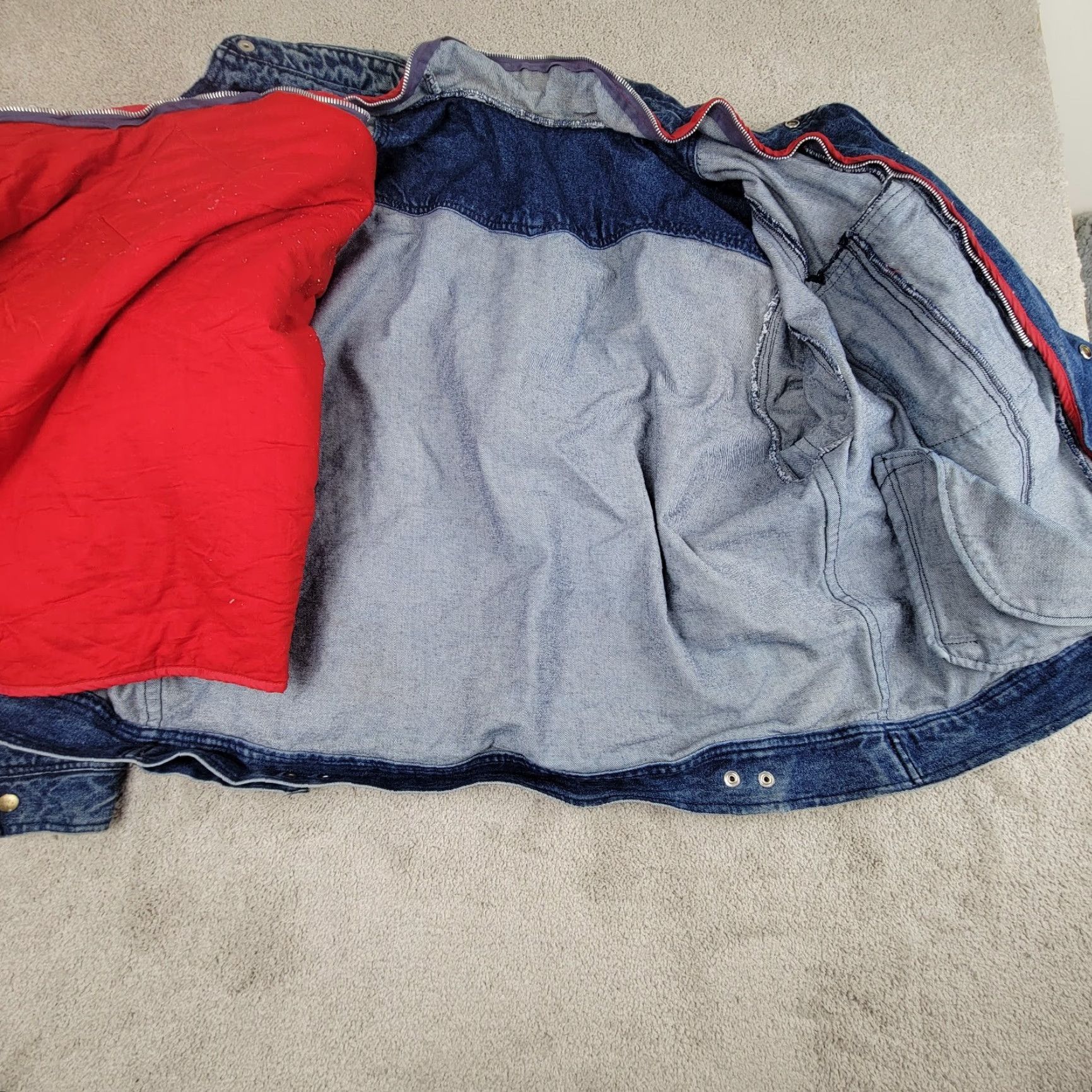 VINTAGE Hardy Amies London Bomber Jacket Denim Blue XL Mens 90s 