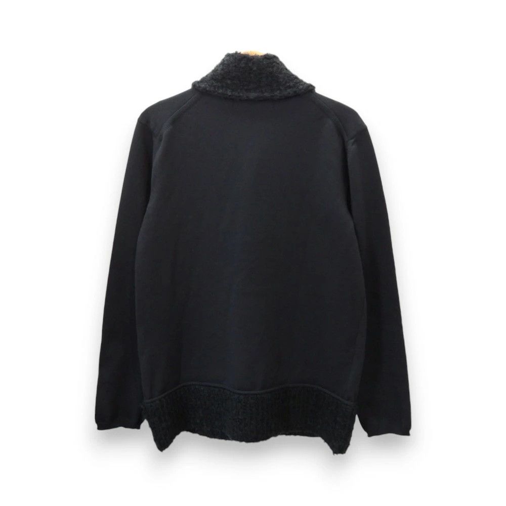 Comme des Garcons Homme Plus Sweater Poly Wool Panel Cardigan Button Up Plain Black Size US M / EU 48-50 / 2 - 2 Thumbnail