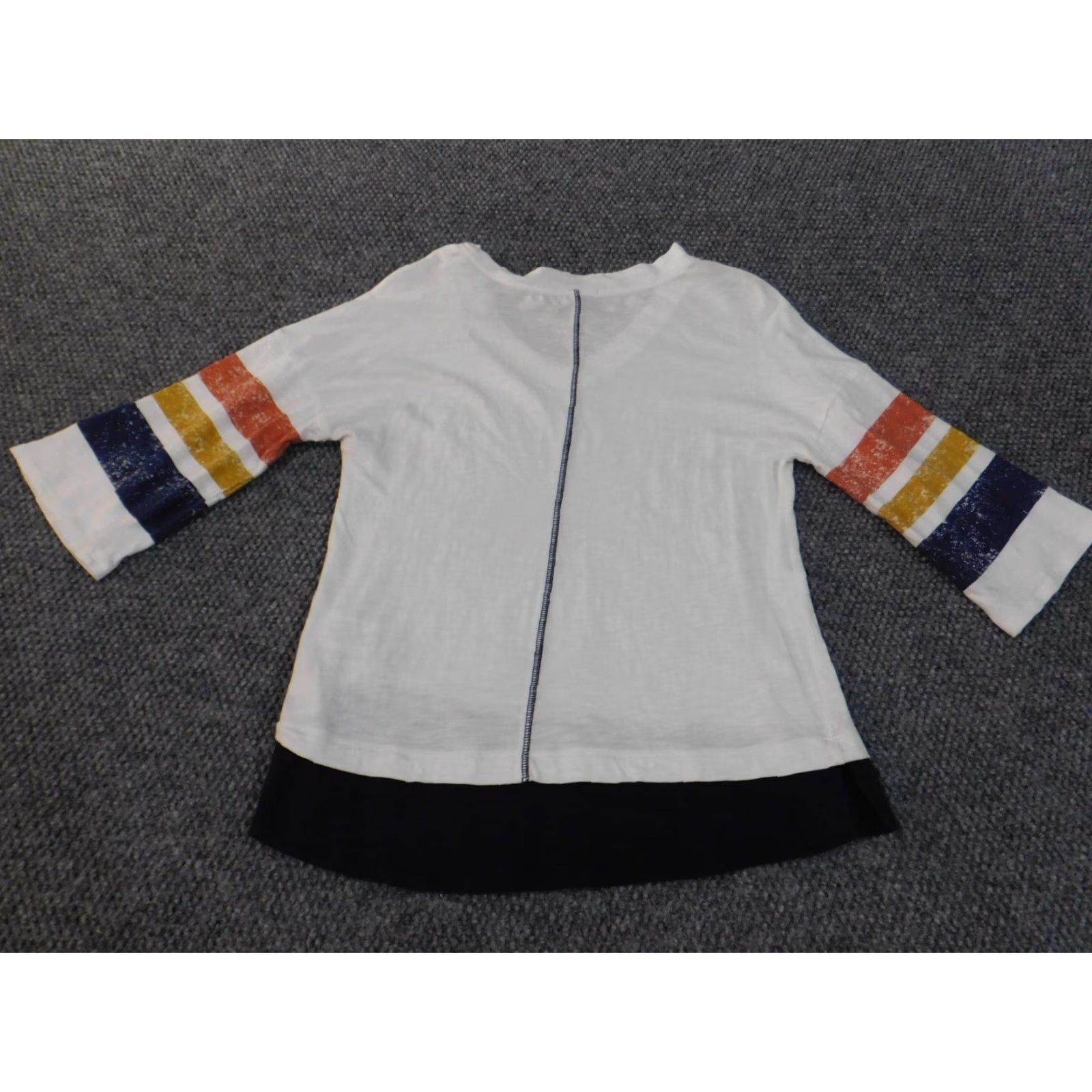 Vintage Democracy Blouse Shirt Womens S White Geometric V-Neck Button Pullover Casual Cotton Modal Rayon Breathable Basic American Vintage No Size S / US 4 / IT 40 - 7 Thumbnail