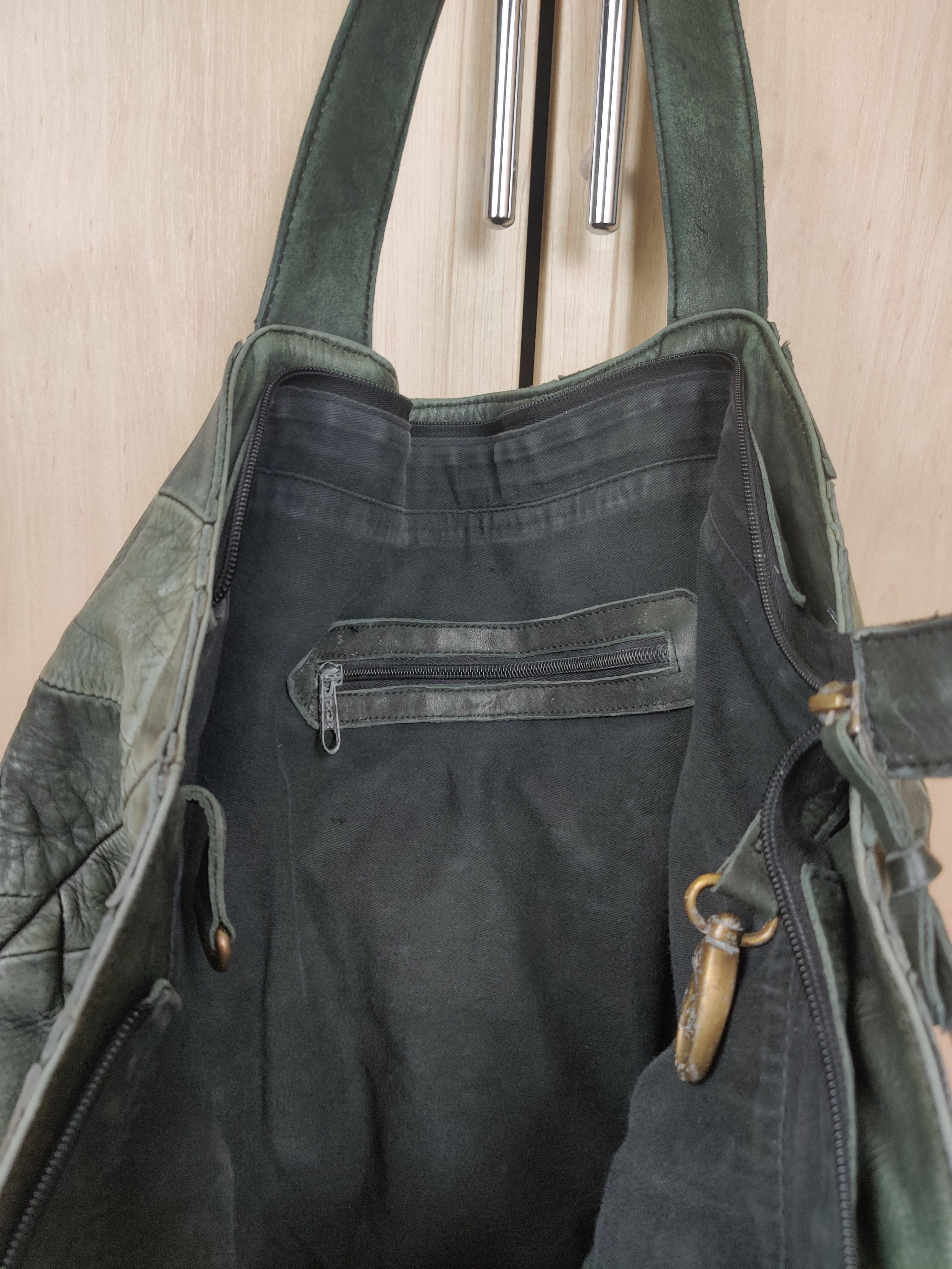 Vintage Vintage Fade Patina Leather Tote Bag Bottega Style Size ONE SIZE - 5 Thumbnail