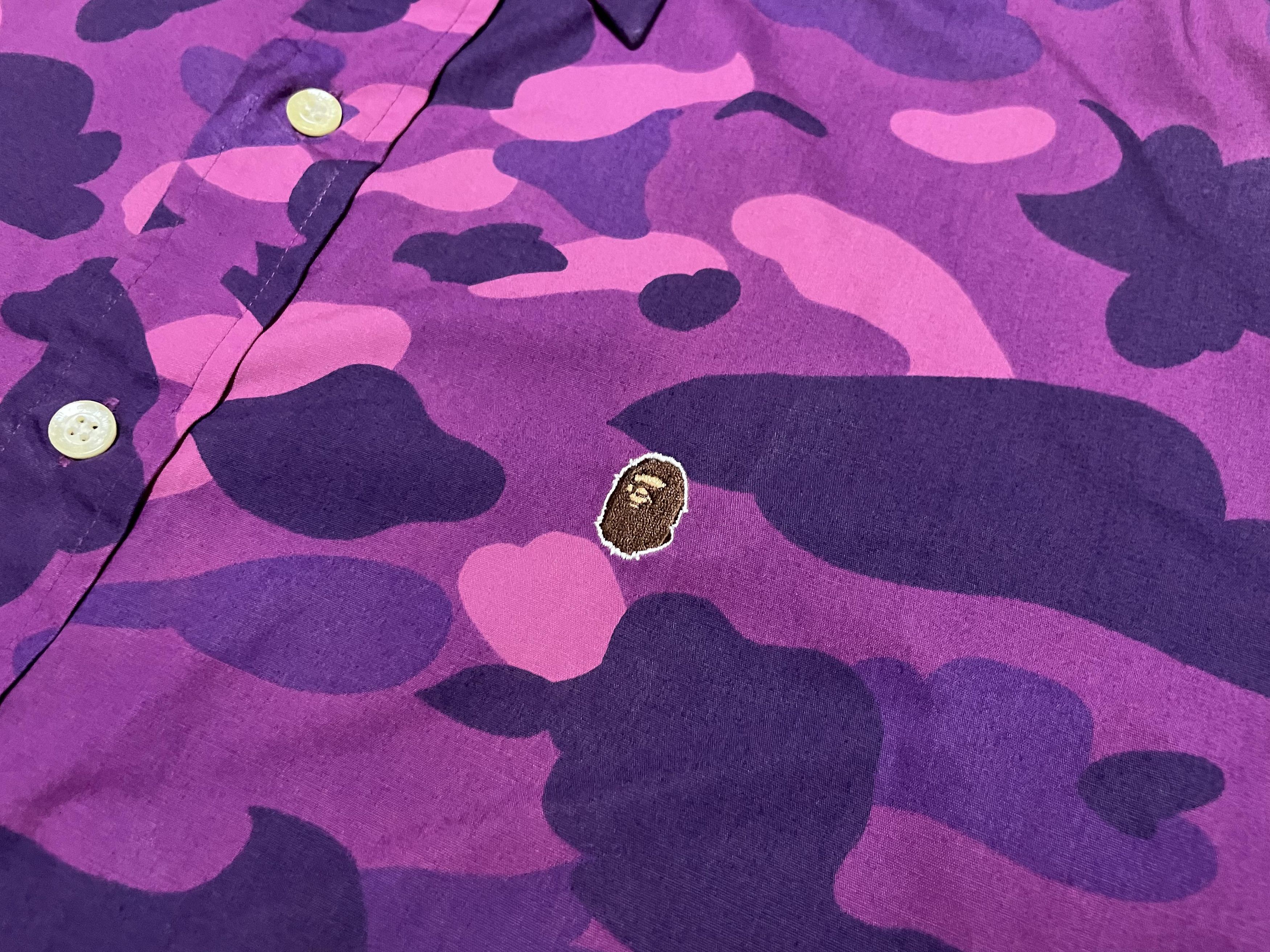 Bape Vintage Bape Purple Camo Button Up Size US M / EU 48-50 / 2 - 7 Thumbnail