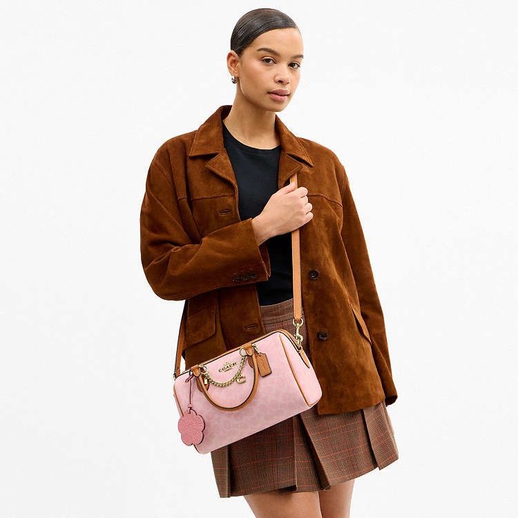 Coach Coach Rowan Satchel Bag Signature Powder Pink CEA18 Size ONE SIZE - 18 Thumbnail