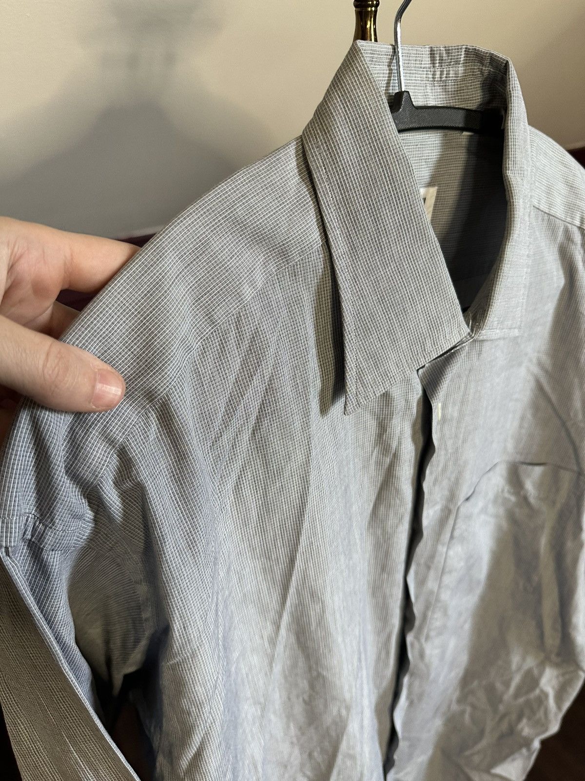 Other LORENZINI exclusive blue/gray micro check shirt Italy Size US L / EU 52-54 / 3 - 3 Thumbnail