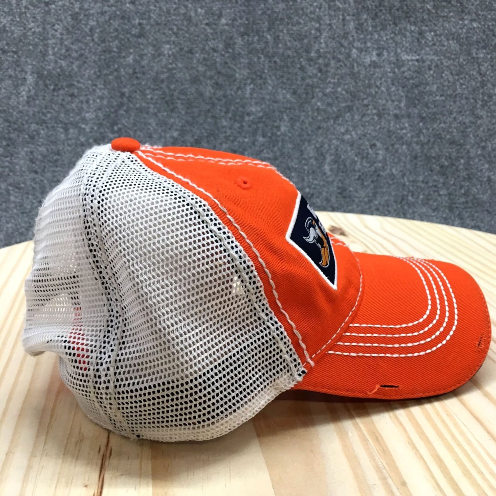 Vintage Warrior Hockey Midland University Trucker Hat Unisex Orange OS Embroidered Logo Size ONE SIZE - 7 Thumbnail