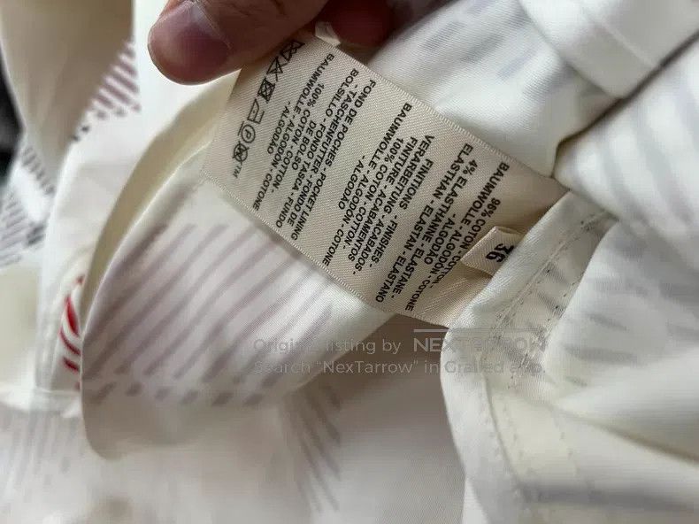 Hermes Hermes White Printed Cotton Single-breasted Long Sleeve Ja Size XS / US 0-2 / IT 36-38 - 4 Thumbnail