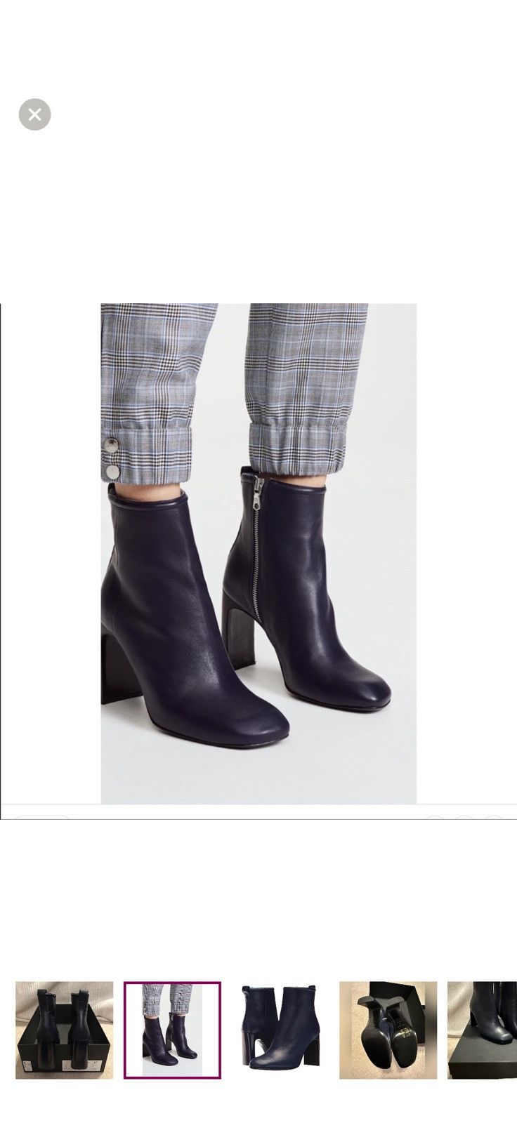 Rag & Bone Rag & Bone Salute Navy Ellis Leather Slim Profile Ankle Boot Size US 7.5 / IT 37.5 - 13 Thumbnail