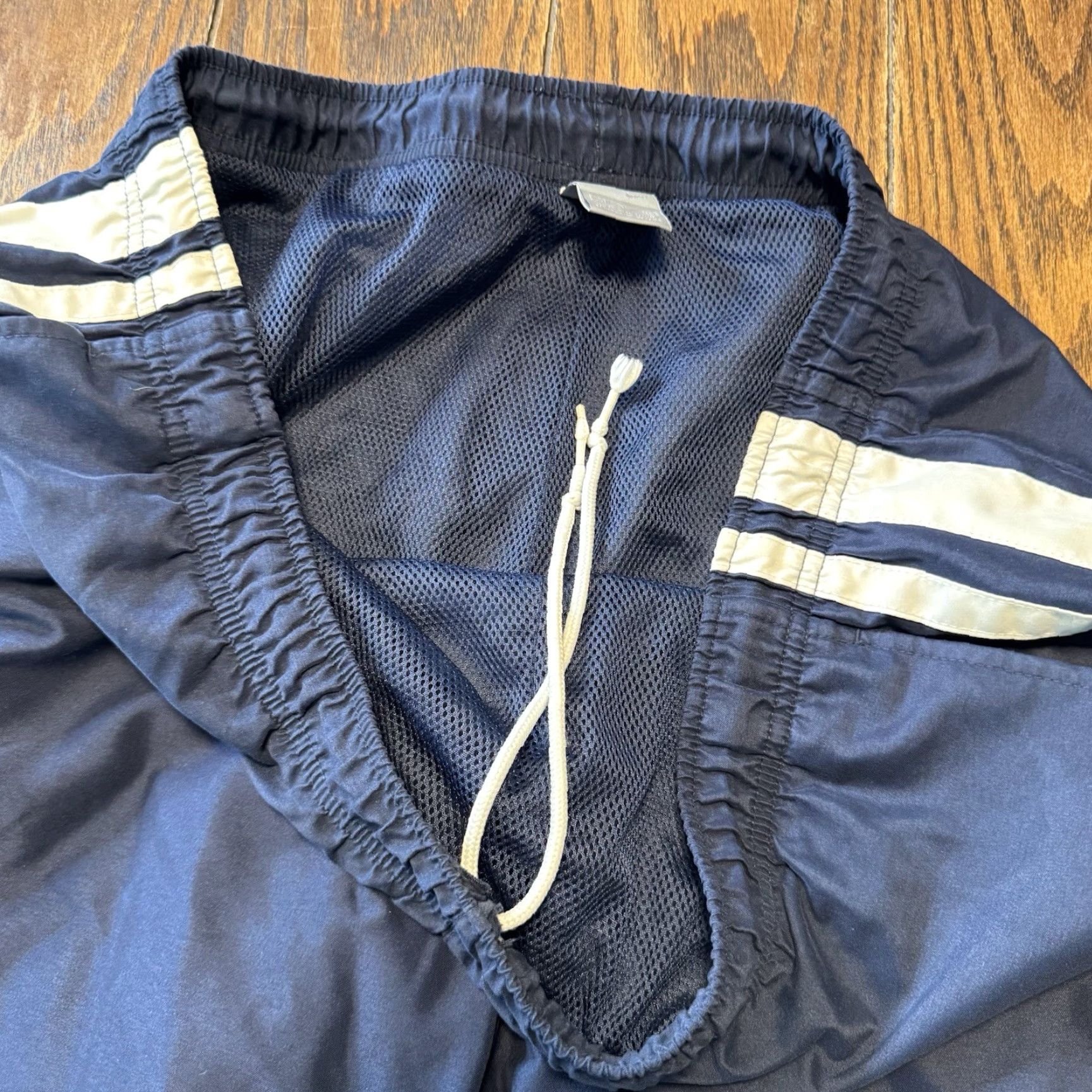 Nike VINTAGE Nike Lined Track Pants Mens 2XL Baggy Cargo Ankle Zip Blue White Size US 39 - 4 Thumbnail