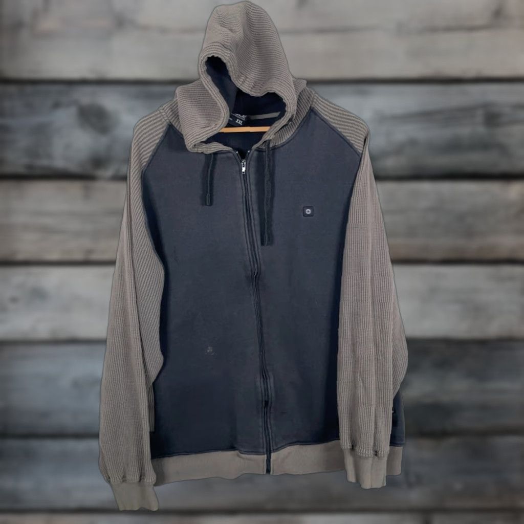 Southpole VINTAGE Southpole Thermal Zip Up Hoodie Men 2XL Black Gray Sweatshirt Waffle Knit Size US XXL / EU 58 / 5 - 1 Thumbnail