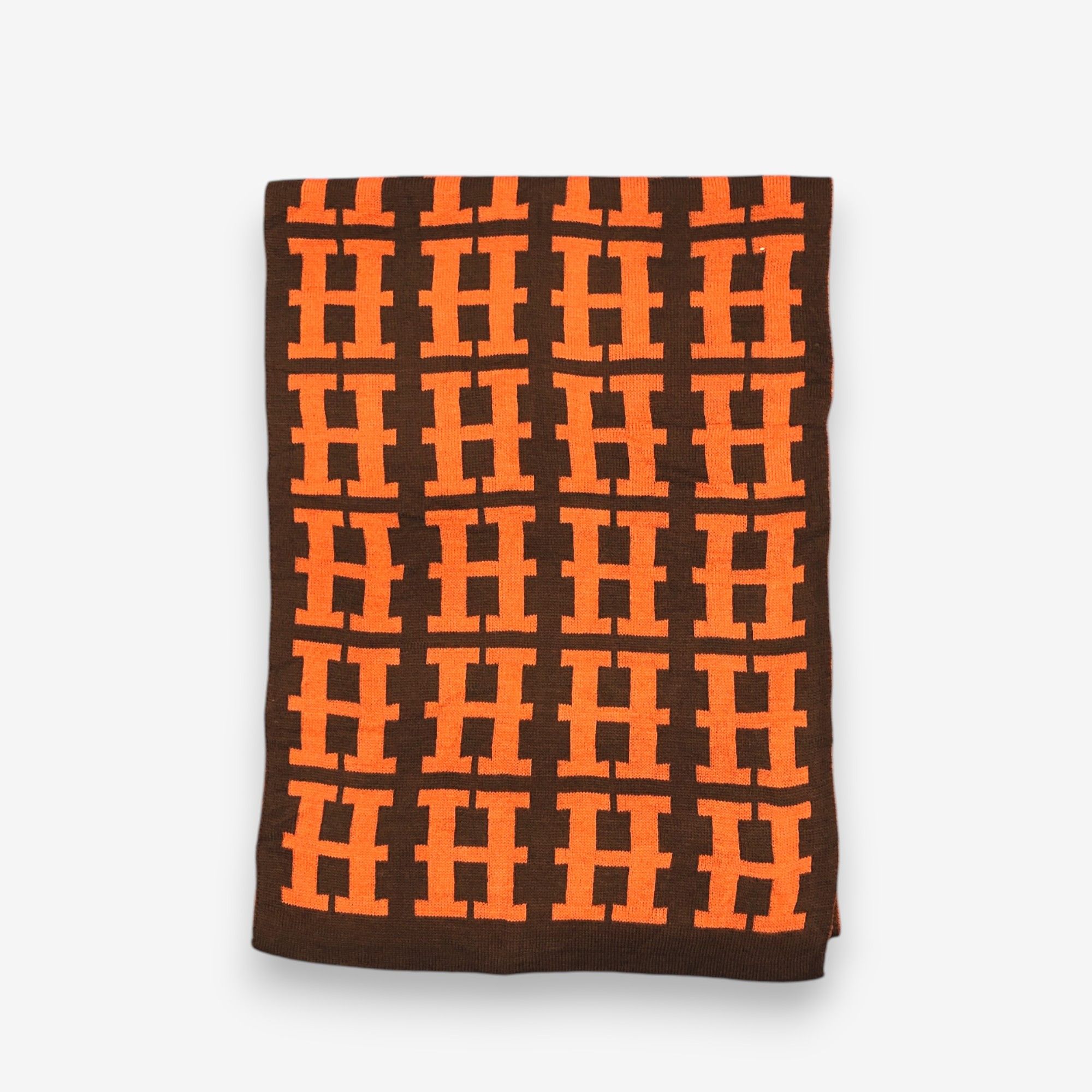Japanese Brand Vintage H Monogram Scarf Muffler Wool Winter Scarves Size ONE SIZE - 2 Thumbnail
