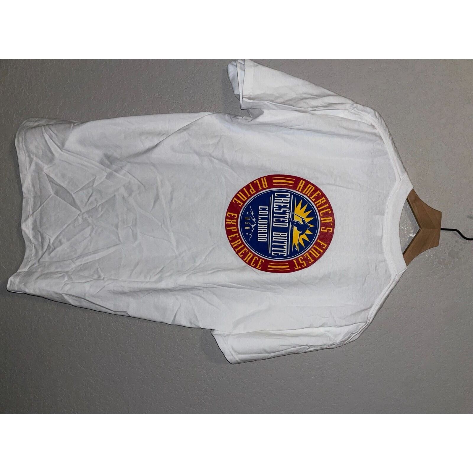 Jerzees 90s Crested Butte CO Alpine Ski Skiing White Shirt VTG L Size US L / EU 52-54 / 3 - 5 Thumbnail