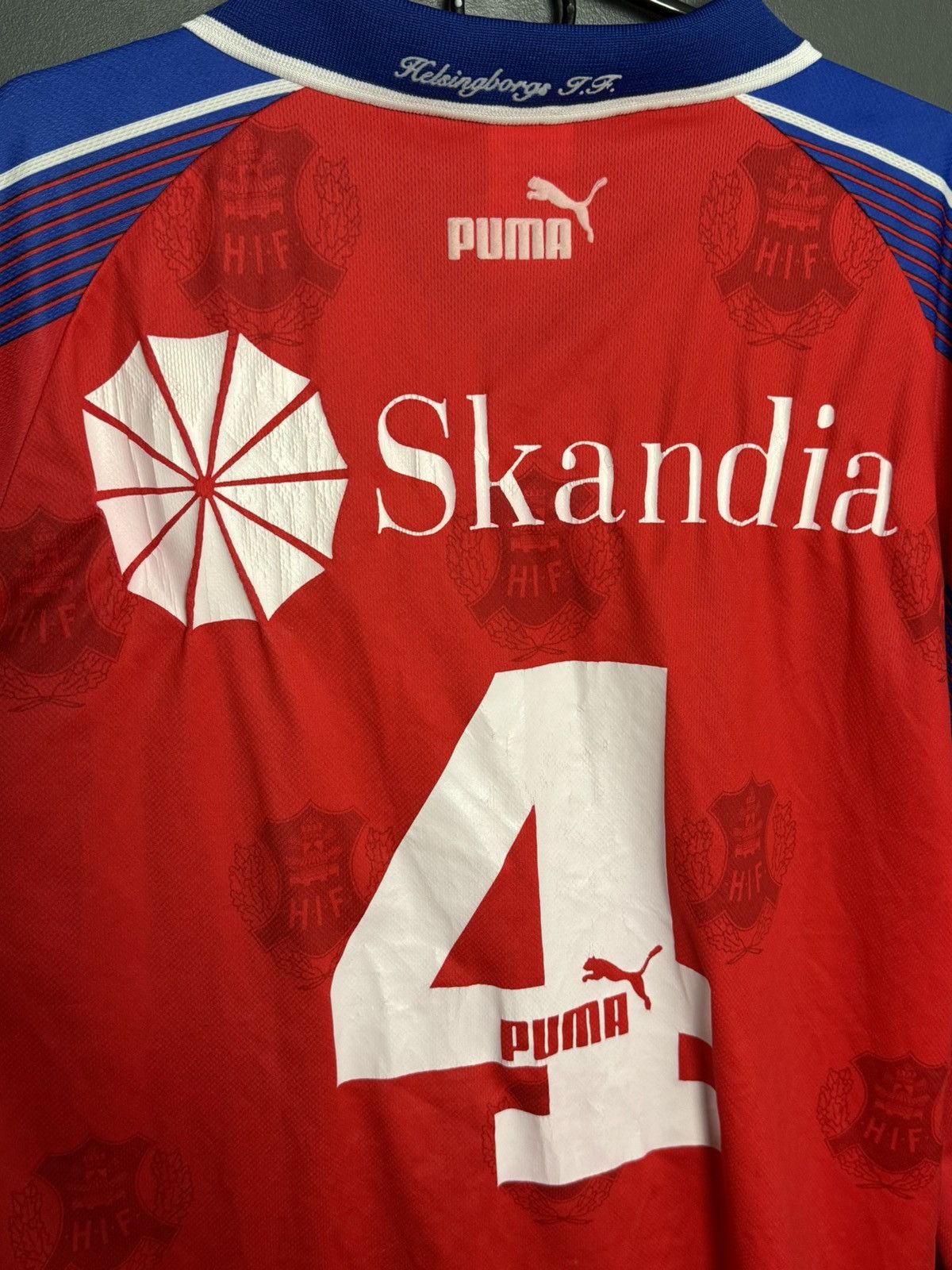 Puma Helsingborgs IF 98/99 Home Match Worn Football Jersey Size US XL / EU 56 / 4 - 4 Thumbnail