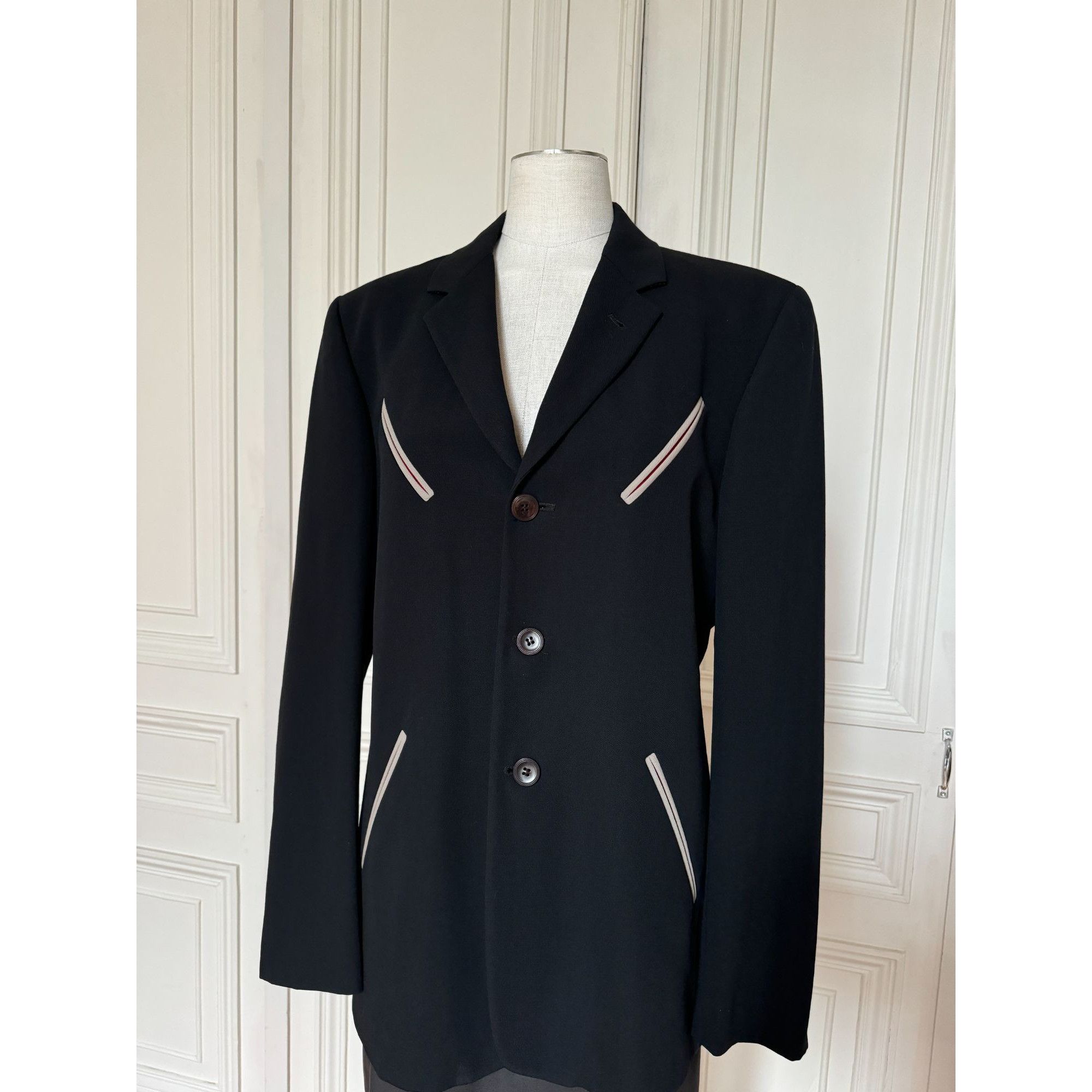 Jean Paul Gaultier Early 2000s Black Wool Blazer Jacket Size 38R - 2 Thumbnail