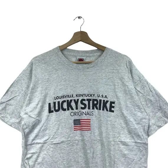Vintage Vtg LUCKY STRIKE USA Racing Team Flag Tee Shirt Motorsports Size US M / EU 48-50 / 2 - 2 Thumbnail