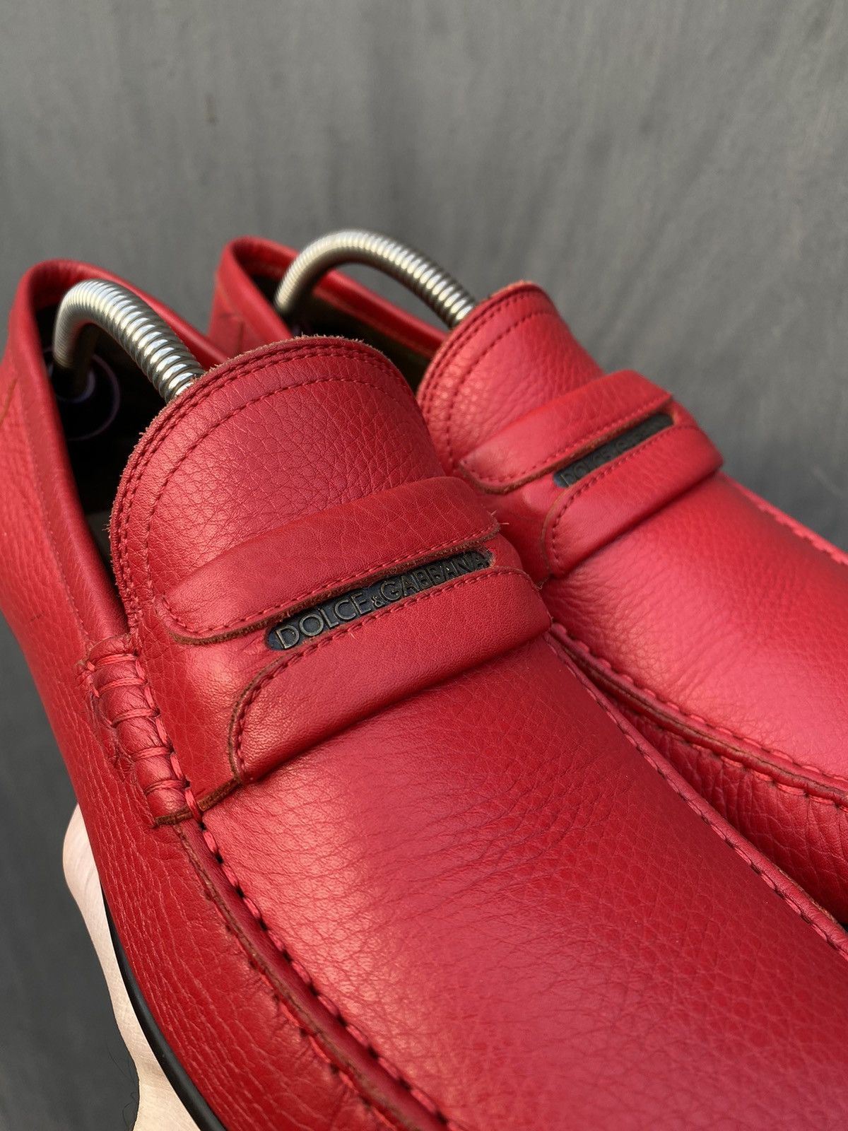 Dolce & Gabbana Dolce Gabbana Leather Red Moccasin Size U.K. 7.5 Size US 8 / EU 41 - 5 Thumbnail