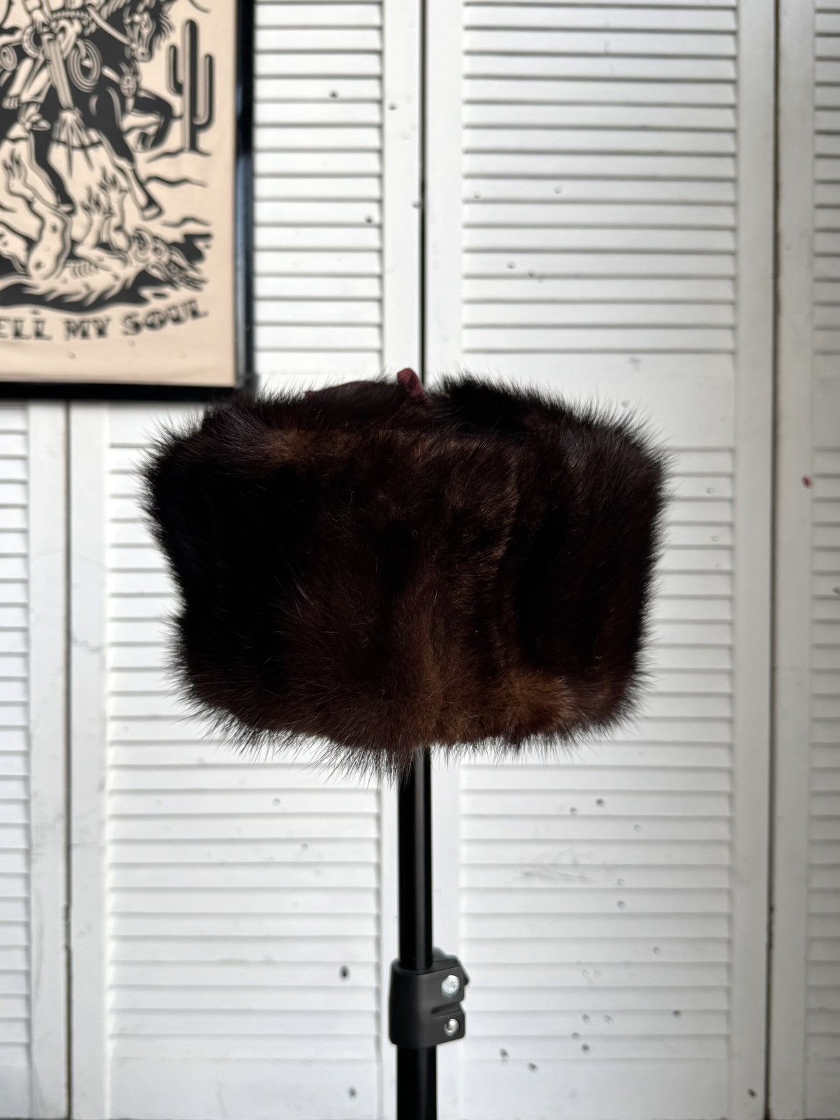 Vintage Vintage 1970s Suede & Fur Ushanka Hat Brown Burgundy Trapper Size ONE SIZE - 9 Thumbnail