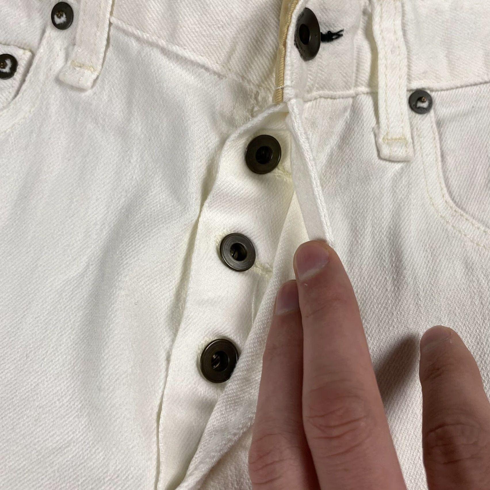 Rag & Bone WOMENS rag & bone MADE IN NY USA WHITE BUTTON FLY STRAIGHT LEG DENIM JEANS SZ 30 Jeans Size 30" / US 8 / IT 44 - 4 Thumbnail