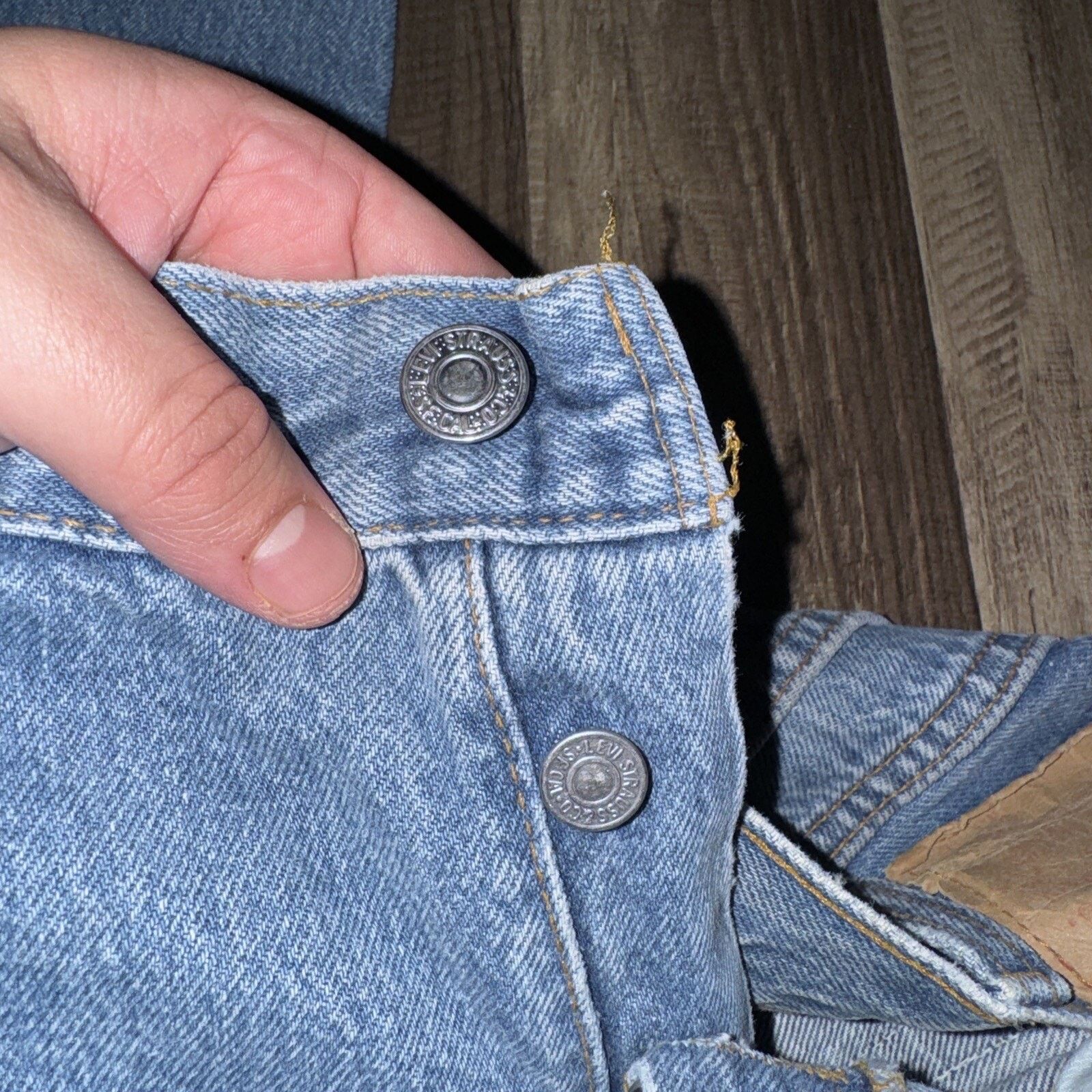 Levi's × Vintage 90s Made In USA Levi’s 501 Denim Light Blue 38x32 Measured Size US 34 / EU 50 - 8 Thumbnail