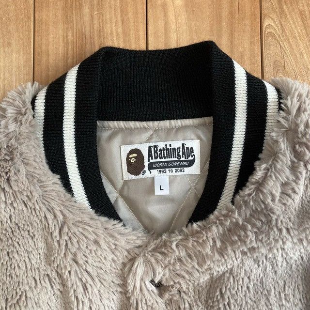 Bape BAPE Logo Fur Varsity Jacket a bathing ape Size US L / EU 52-54 / 3 - 4 Thumbnail