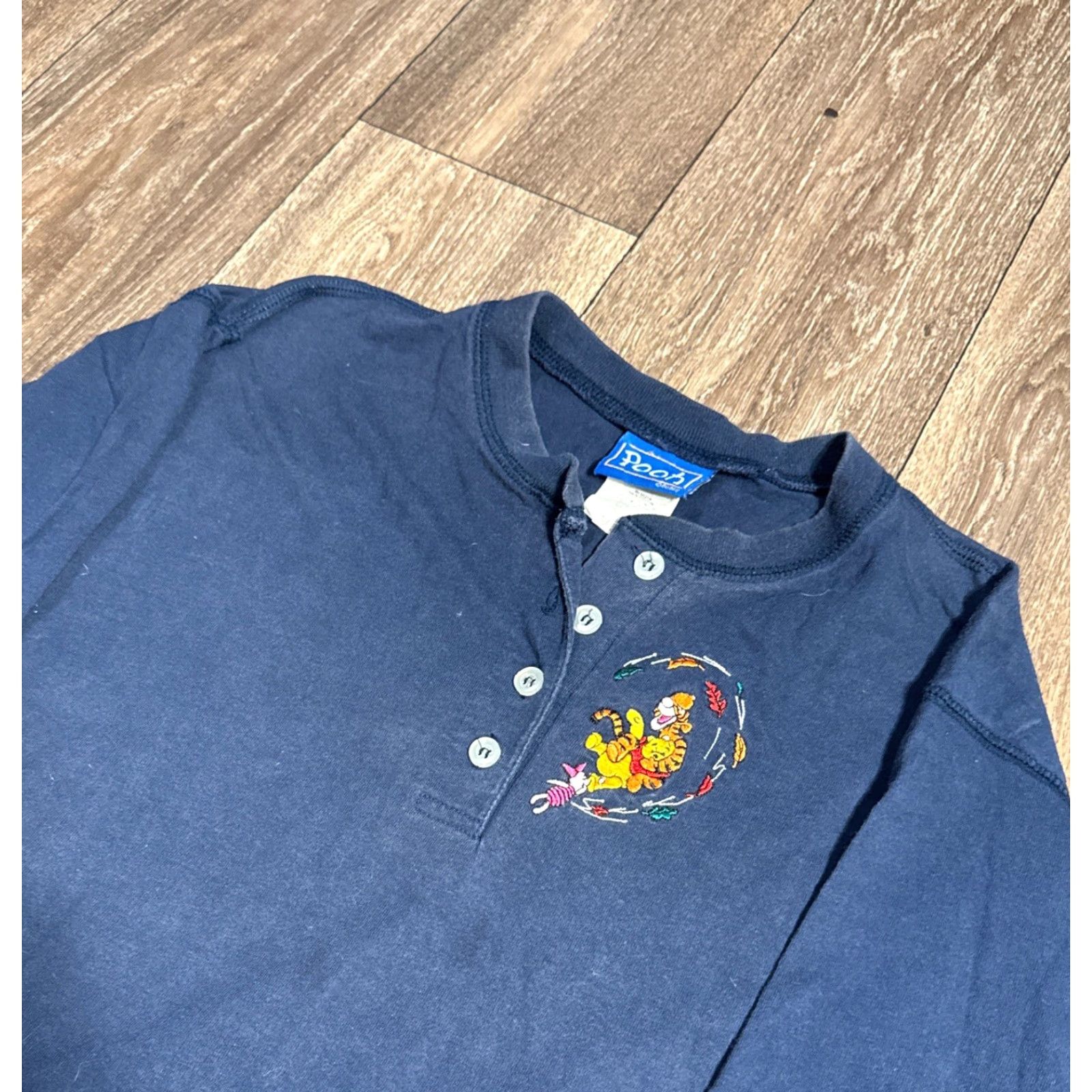 Disney VINTAGE Winnie The Pooh Tigger Navy Blue Embroidered Henley T-Shirt M EN Tailored for Adults Mens Womens? Size US M / EU 48-50 / 2 - 2 Thumbnail