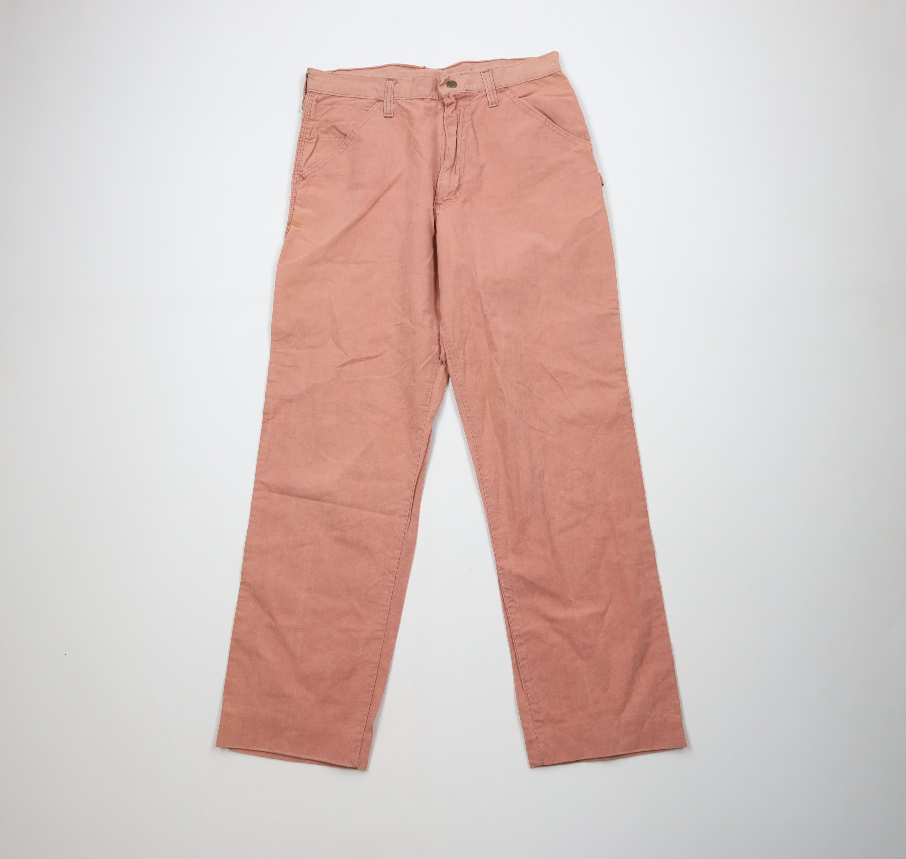 Vintage Vintage 60s 70s Streetwear Dungaree Work Pants Pink USA Size US 32 / EU 48 - 1 Thumbnail