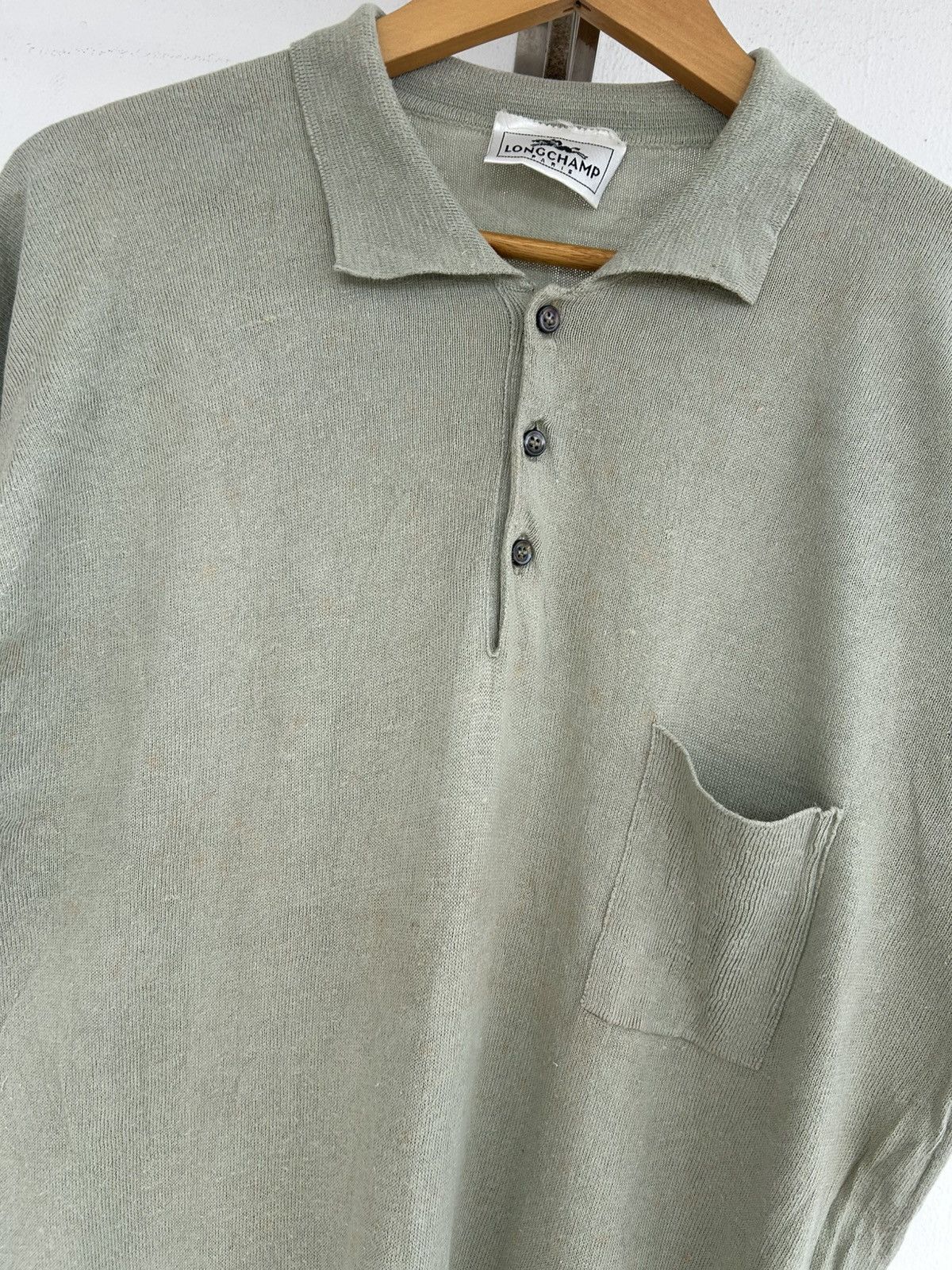 Longchamp Longchamp Vintage Polo Pocket Collar Green Size US L / EU 52-54 / 3 - 3 Thumbnail