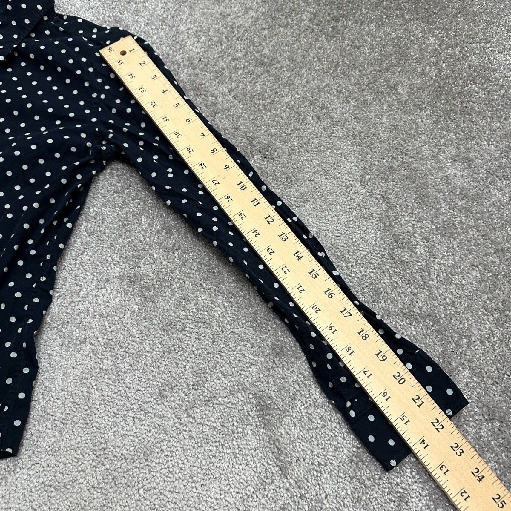 Chaps Chaps Shirt Womens Small Navy Blue Polka Dot Button-Down Long Sleeve Cotton Top Size S / US 4 / IT 40 - 7 Thumbnail
