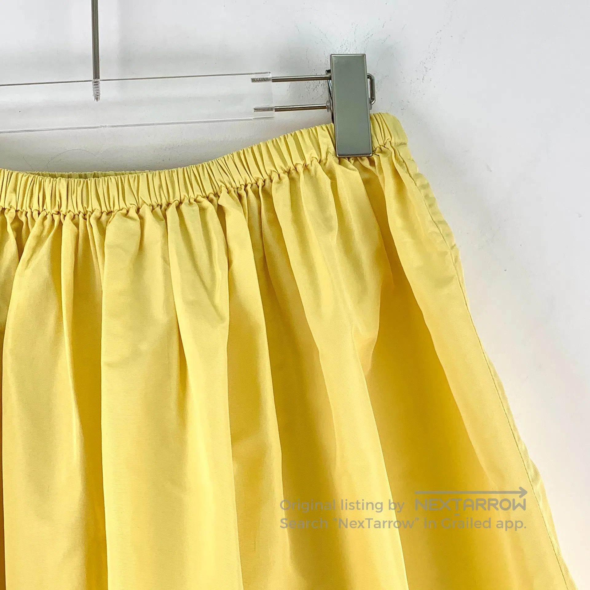 Miu Miu Miu Miu Yellow pleated elastic waist short skirt| Size 39" - 3 Thumbnail