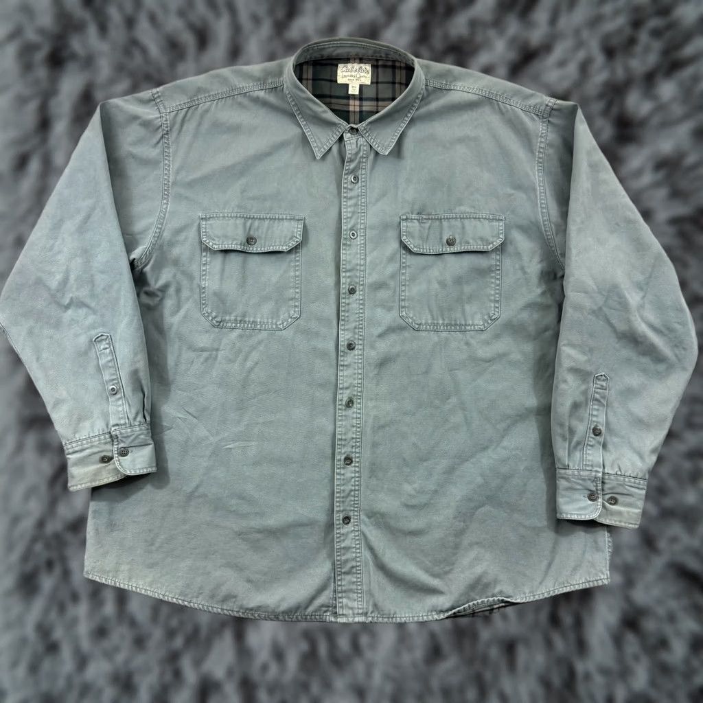 Vintage Cabela's Shacket Mens 3XLT Long Sleeve Flannel Lined Button Up Pocket Heavy USA Shirt Adult 3XL Tall Blue Solid Vintage No N/A Size US XXL / EU 58 / 5 - 1 Thumbnail