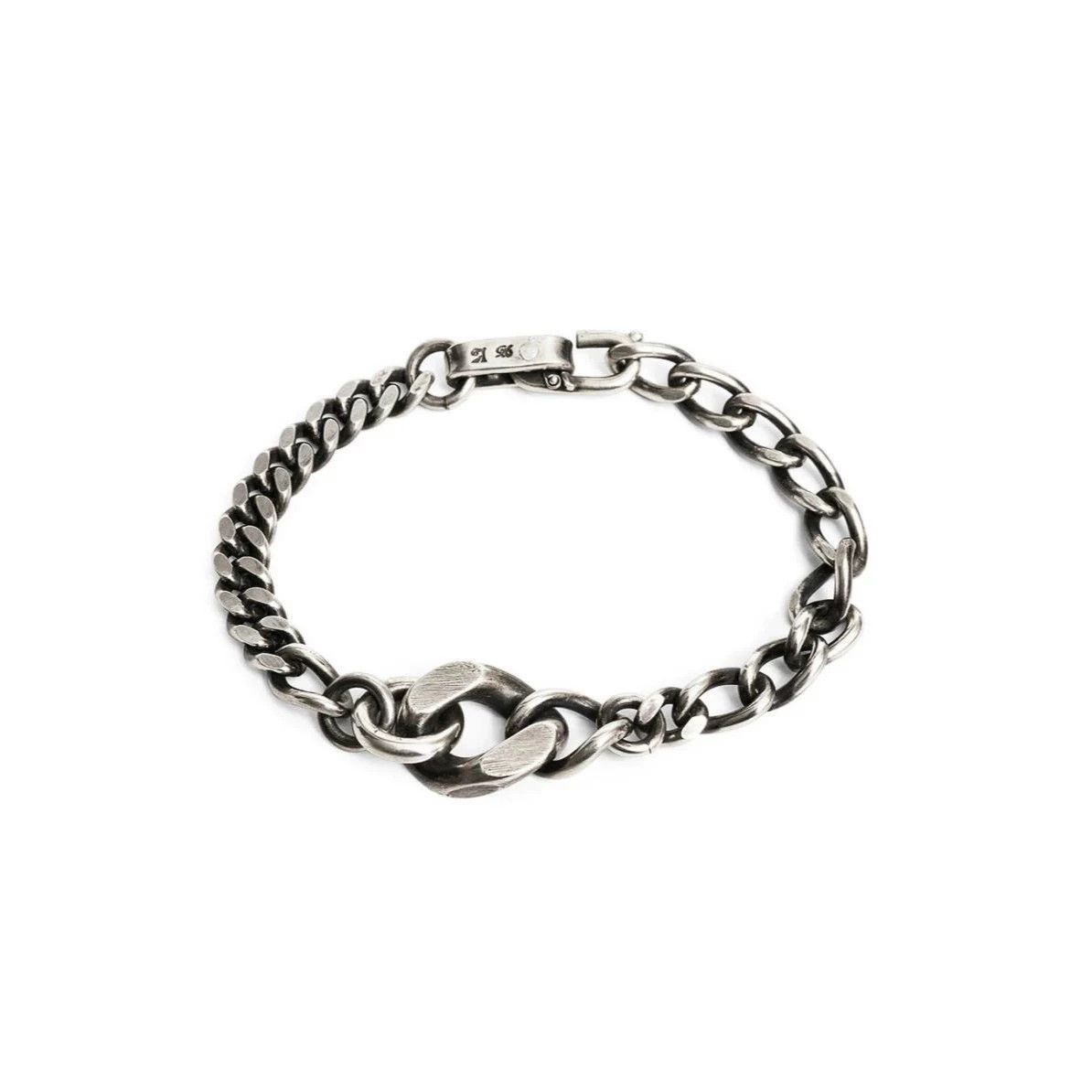 Werkstatt Munchen Werkstatt Munchen M2528 Silver Heavy Scratch Mixed Chain Size ONE SIZE - 7 Thumbnail