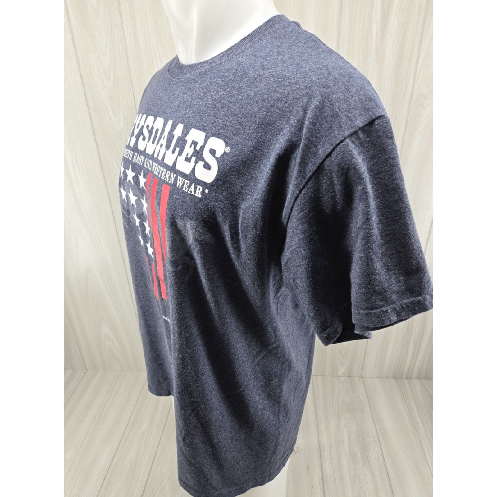Gildan Gildan T-Shirt Drysdales Tulsa OK Mens Blue Gray L Crew Neck Short Sleeve Cotton Western 2020s? Size US L / EU 52-54 / 3 - 5 Thumbnail