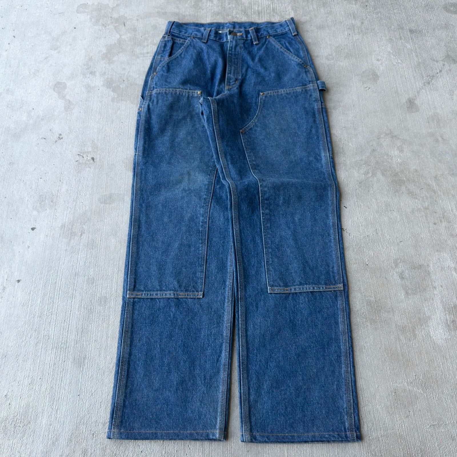 Carhartt × Vintage Carhartt denim blue jean double knee work carpenter pants Size US 30 / EU 46 - 1 Thumbnail