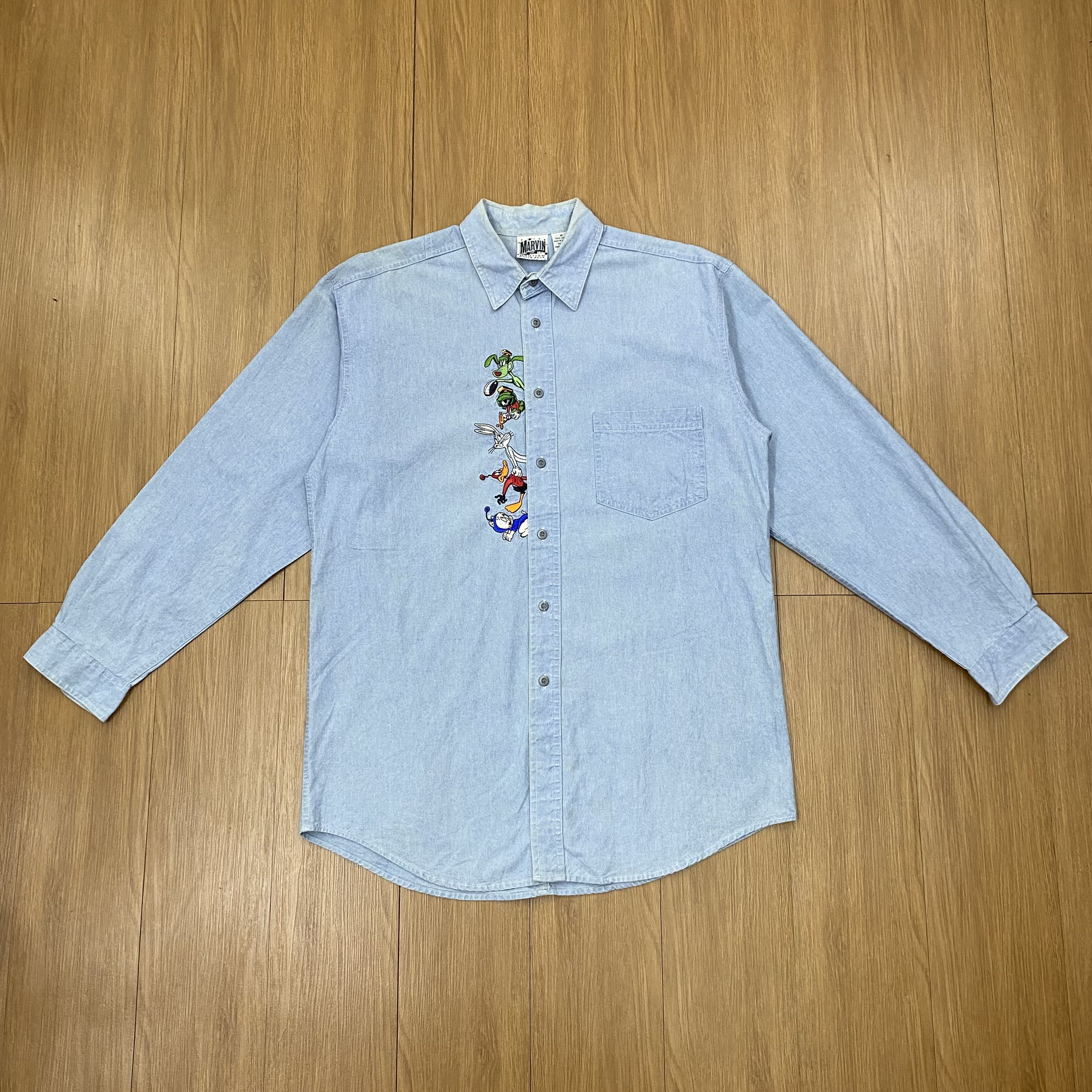 Vintage Vintage 90s Marvin Space Gear Embroidery Shirt CD167 Size US M / EU 48-50 / 2 - 1 Thumbnail