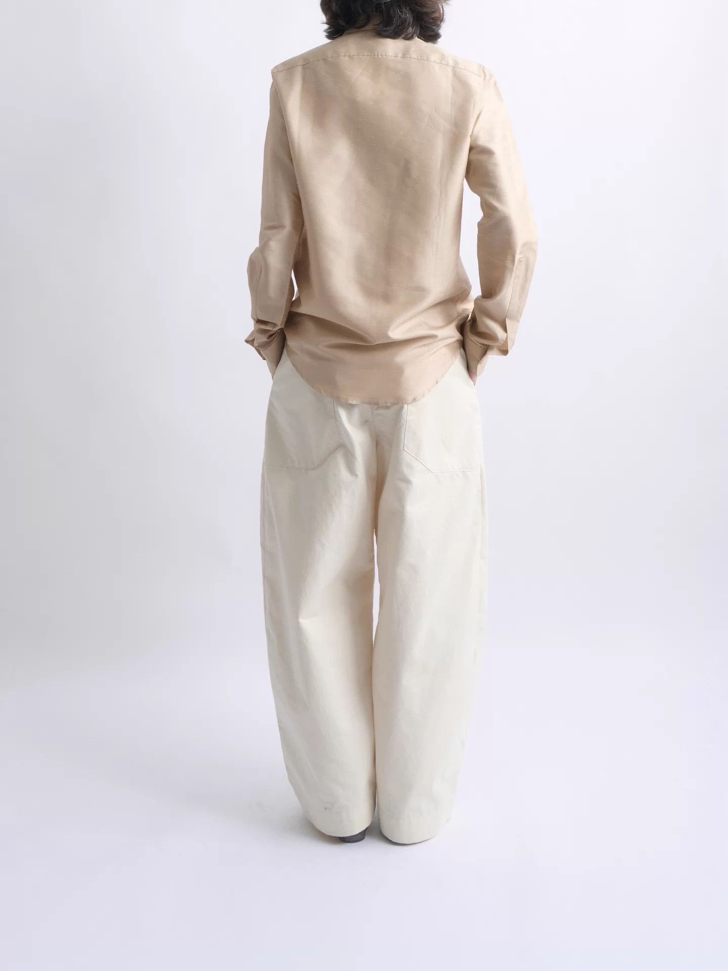 Balenciaga BALENCIAGA Nicolas 08ss Champagne DB Silk-Poly Shirt Size US XS / EU 42 / 0 - 5 Thumbnail