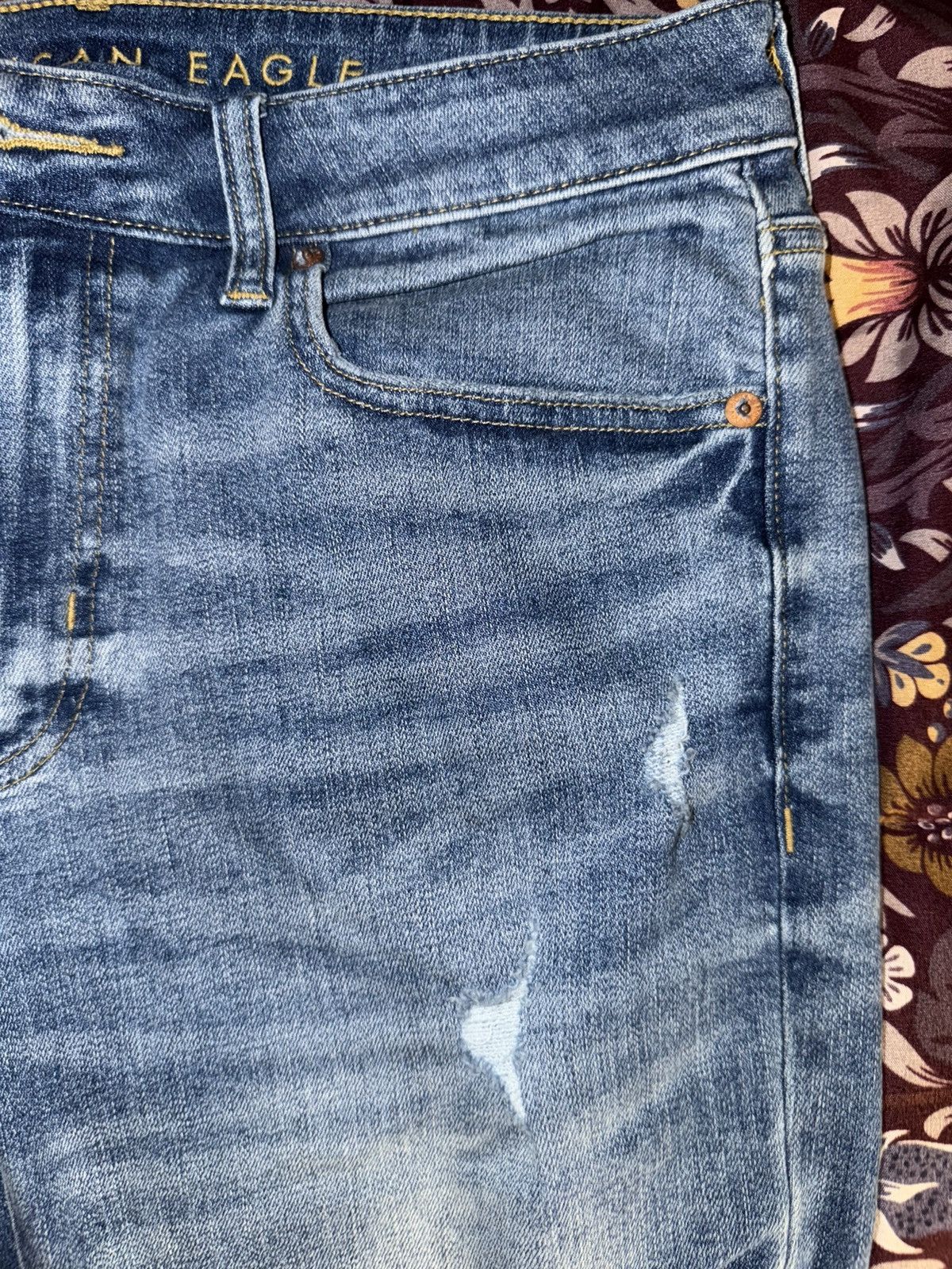 American Eagle Outfitters Airflex Distressed Skinny Jean Size US 33 - 5 Thumbnail