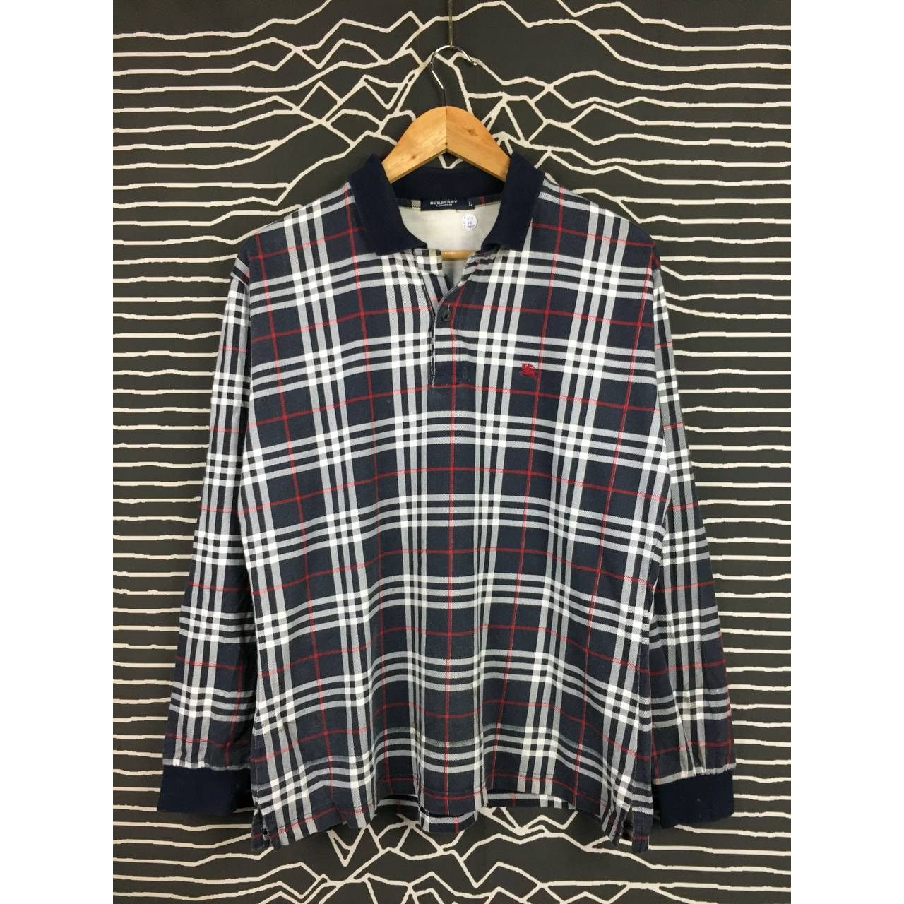 Burberry Vtg Burberry London Nova Check Longsleeve Polo Tee Size US L / EU 52-54 / 3 - 1 Thumbnail
