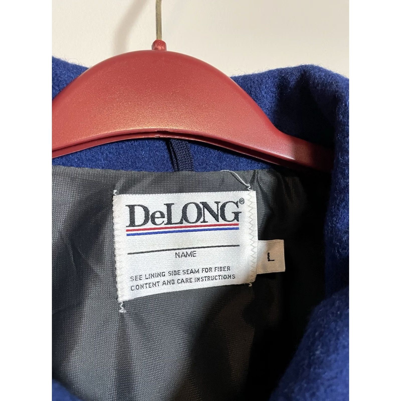 Vintage VINTAGE DeLong Varsity Jacket USA Blue Wool 90s Logo Pockets Size L Men Jacket Size US L / EU 52-54 / 3 - 3 Thumbnail