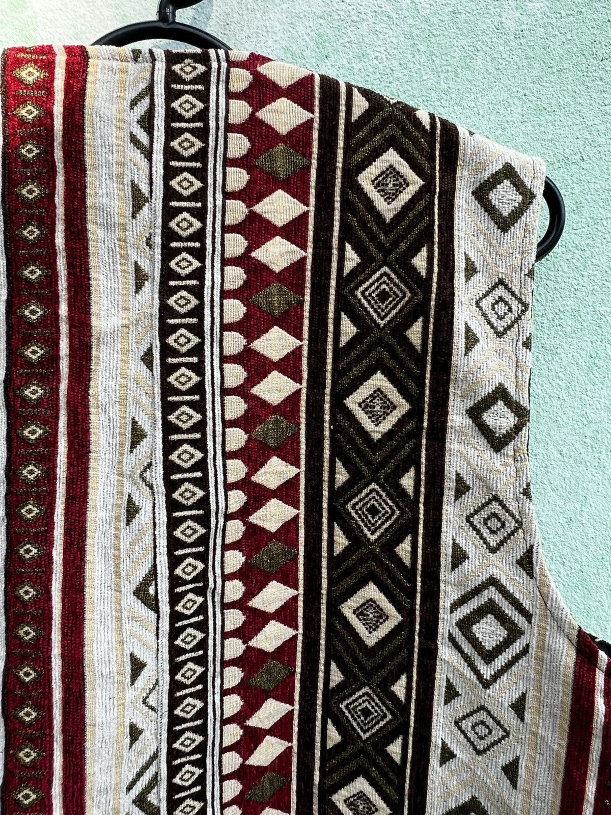 Japanese Brand Vintage MUHET Geometric Vest Boho Tribal Tapestry Waistcoat Size US L / EU 52-54 / 3 - 13 Thumbnail