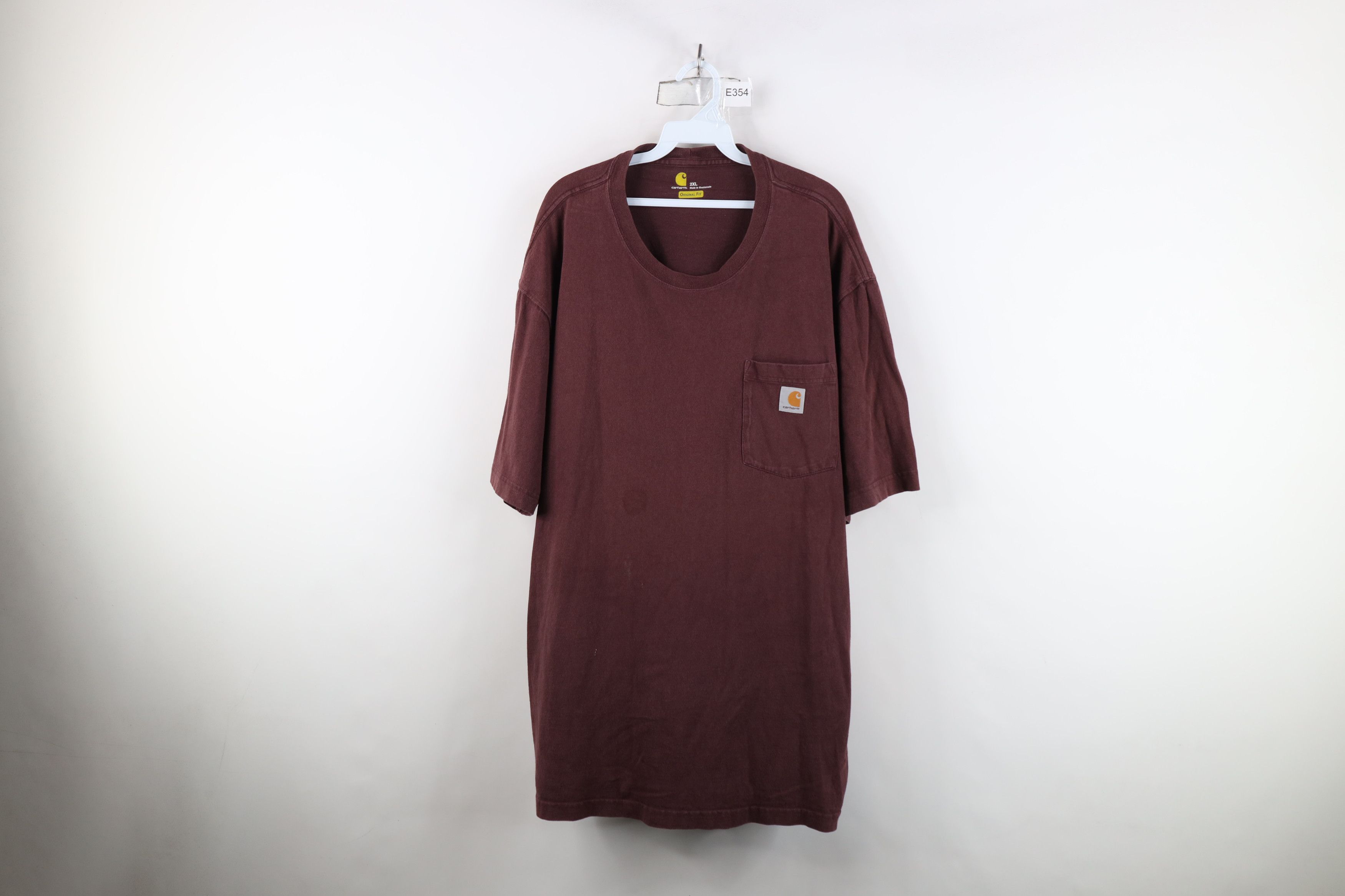 Carhartt Vintage Carhartt Spell Out Baggy Heavyweight T-Shirt Red Size US XXL / EU 58 / 5 - 1 Thumbnail