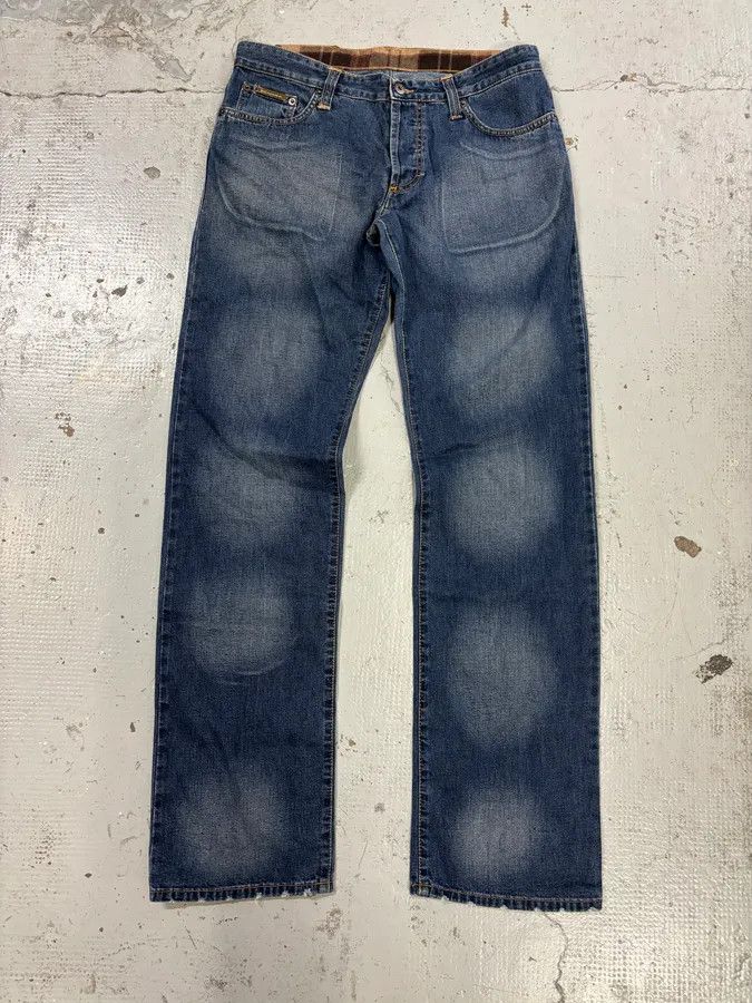 Dolce & Gabbana AW2003 Dolce & Gabbana Blue Denim Logo Patch Jeans Size US 33 - 1 Thumbnail