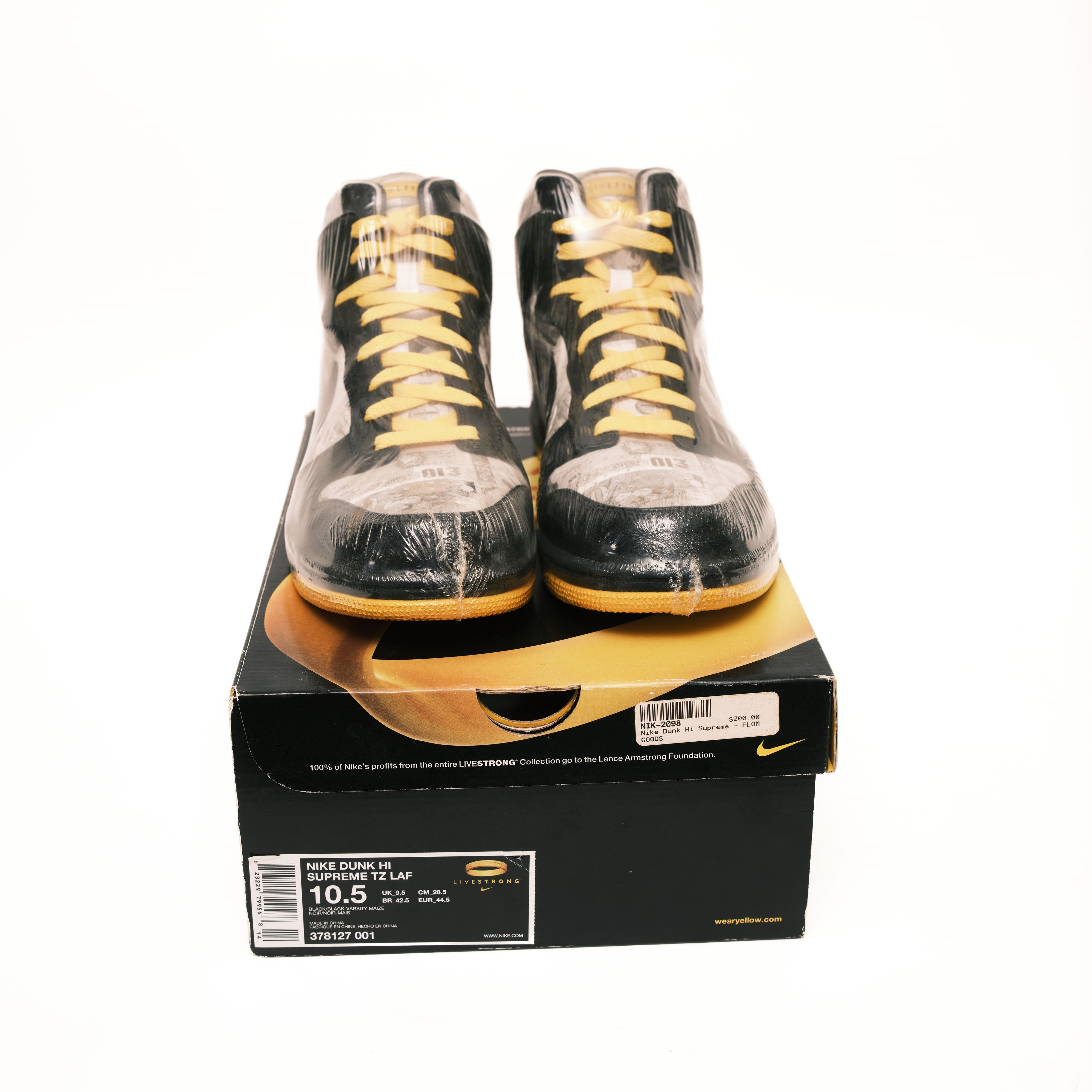 Futura × Nike Livestrong Futura FLOM Nike Dunk High Size 10.5 Deadstock Size US 10.5 / EU 43-44 - 6 Thumbnail